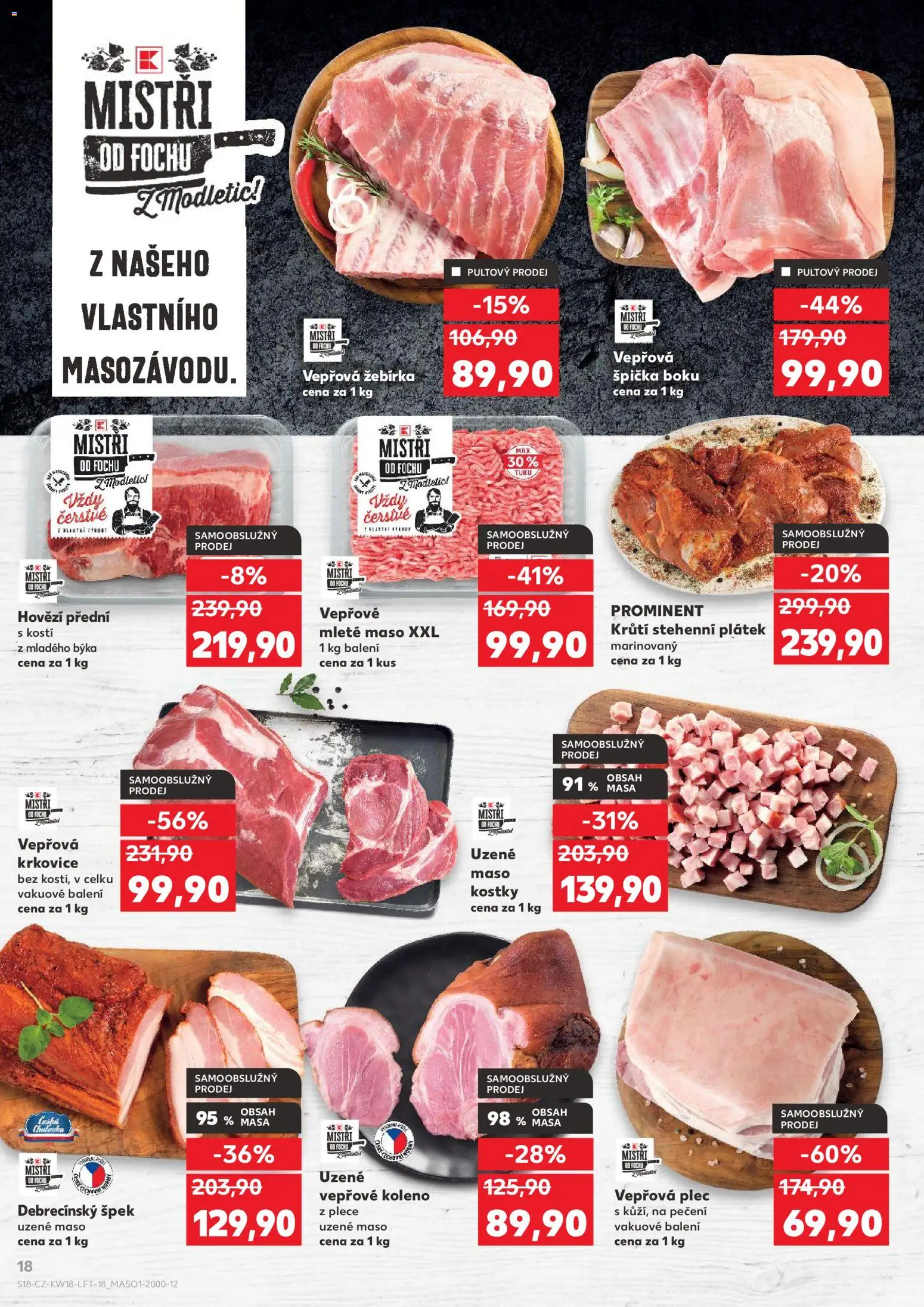 Kaufland leták - Ostrava od 29.04.2026 | Strana: 18 | Produkty: Uzené maso, Hovězí, Uzené vepřové koleno, Vepřová krkovice