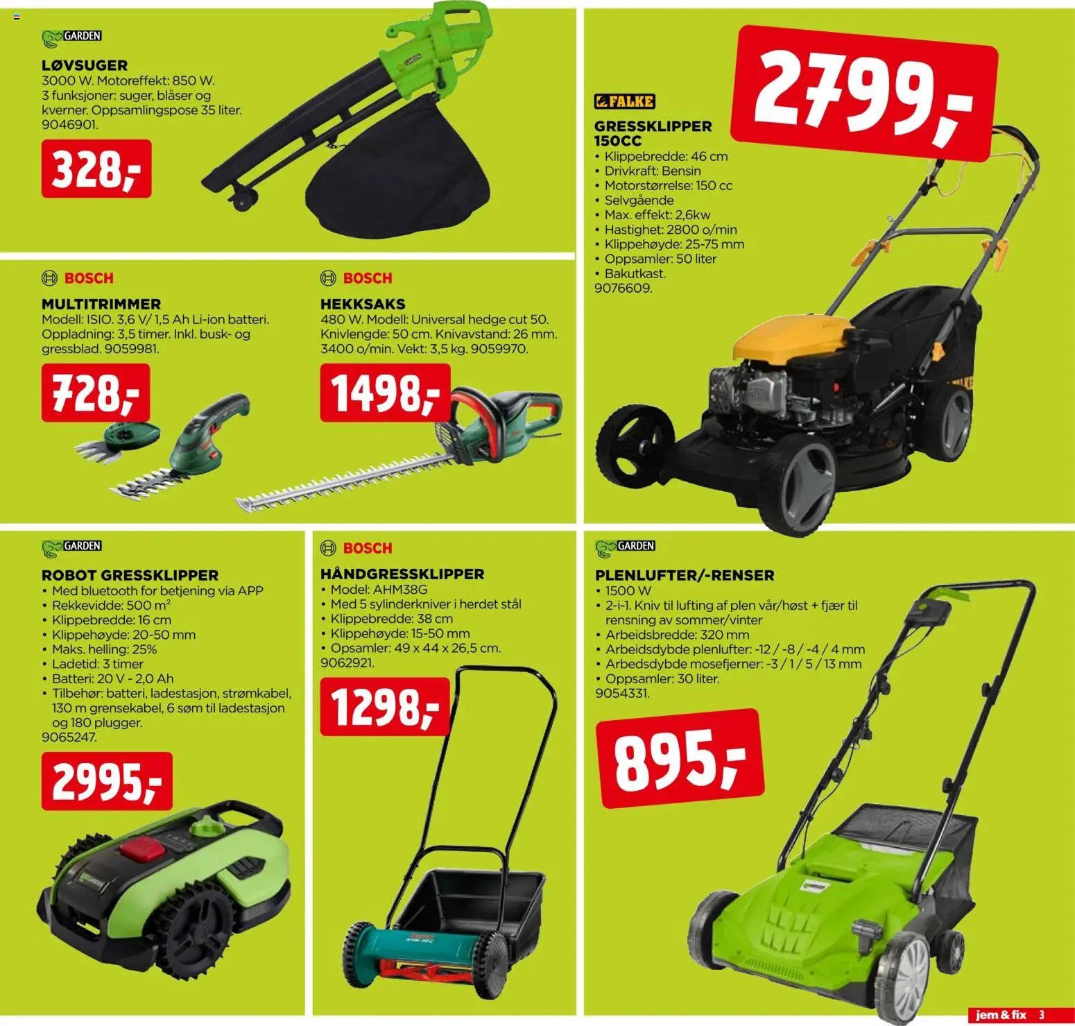 {H1} | Side: 3 | Produkter: Ladestasjon, Vekt, Gressklipper, Batteri