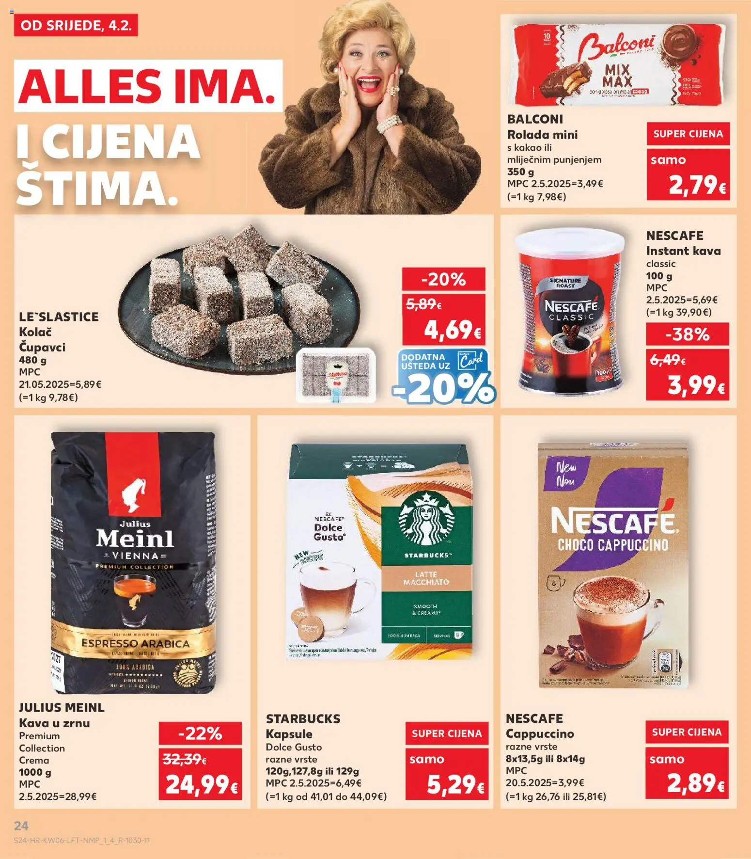 Kaufland katalog | vrijedi od 04.02.2026 | Stranica: 24 | Proizvodi: Kava u zrnu, Kava, Kakao, Cappuccino