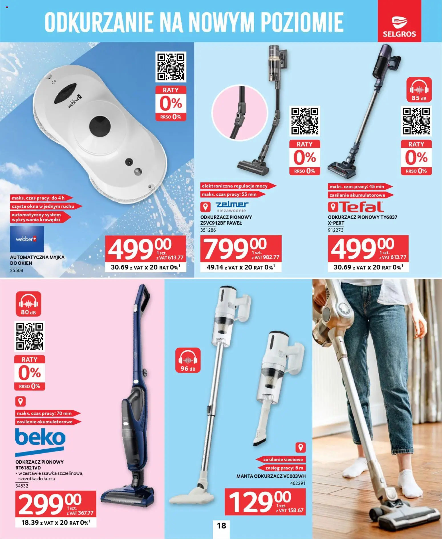 Selgros cash&carry gazetka - Sprzątanie od 26.03.2026 | Strona: 18 | Produkty: Odkurzacz, Odkurzacz pionowy, Szczotka