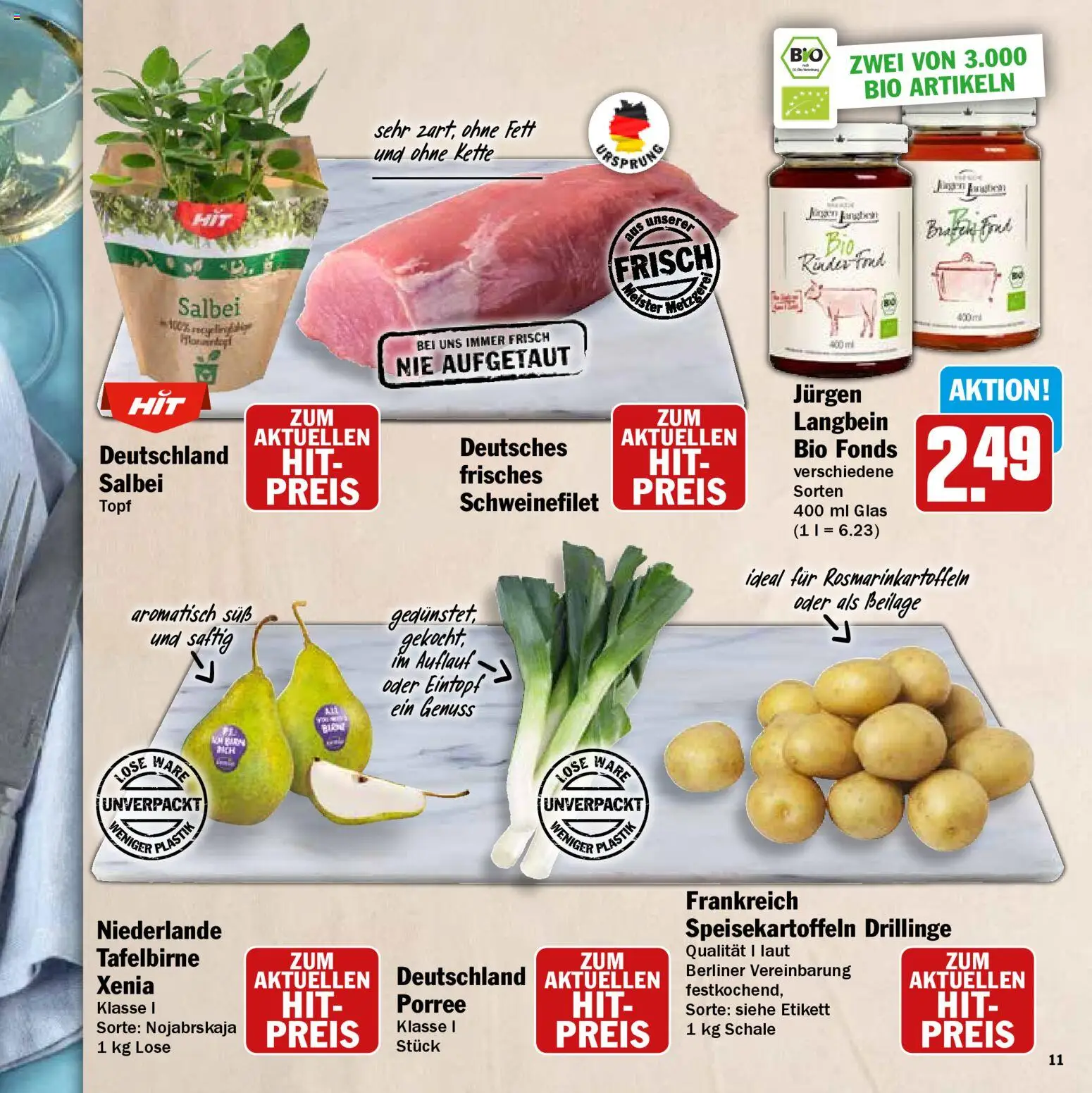 HIT Wochenprospekt – gültig ab 09.03.2026 | Seite: 11 | Produkte: Berliner, Schweinefilet