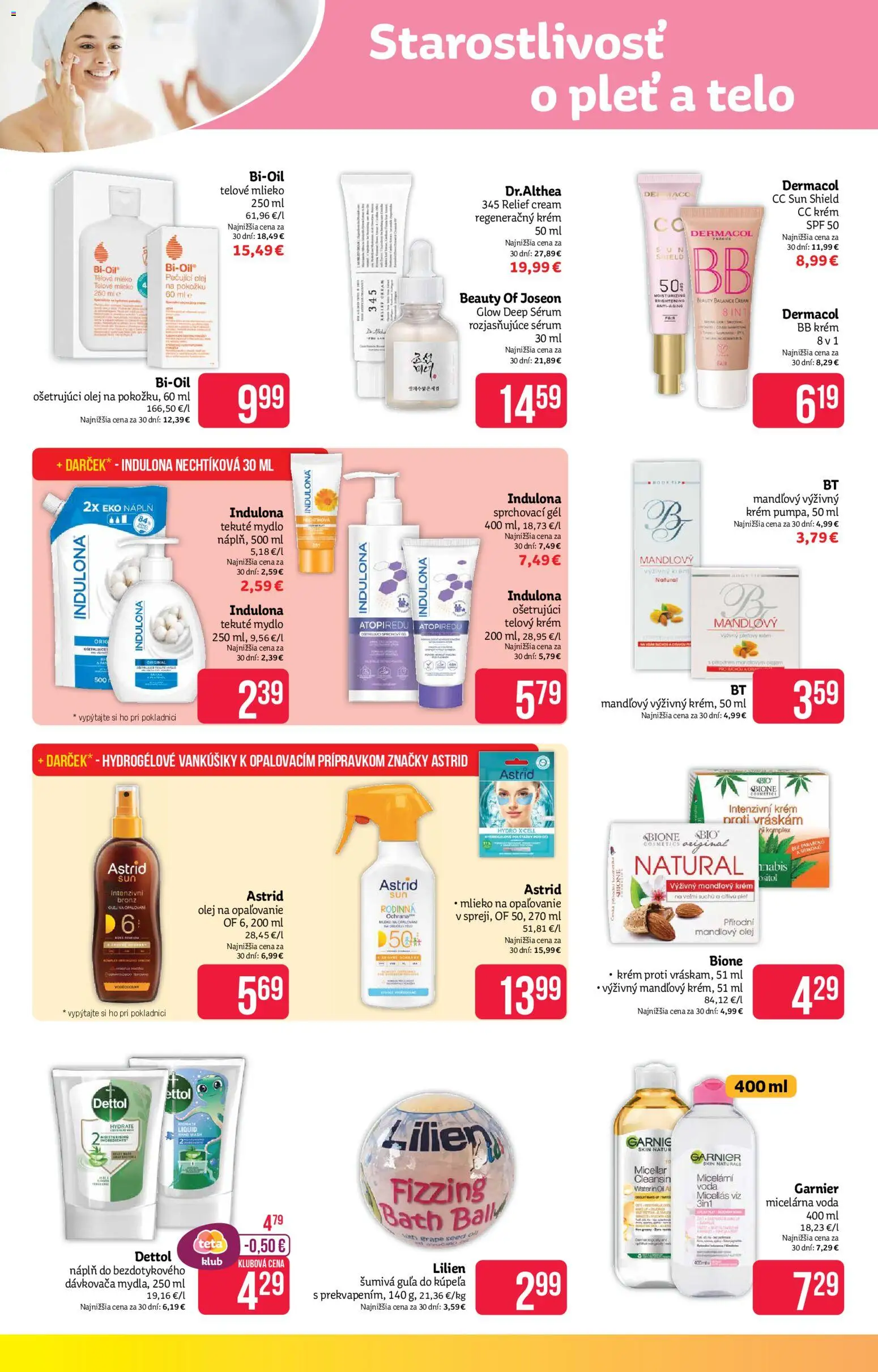 Nové Teta drogerie akcie – leták je platný od 27.04.2026 | Strana: 6 | Produkty: Mandľový olej, BB krém, Mydlo, Voda