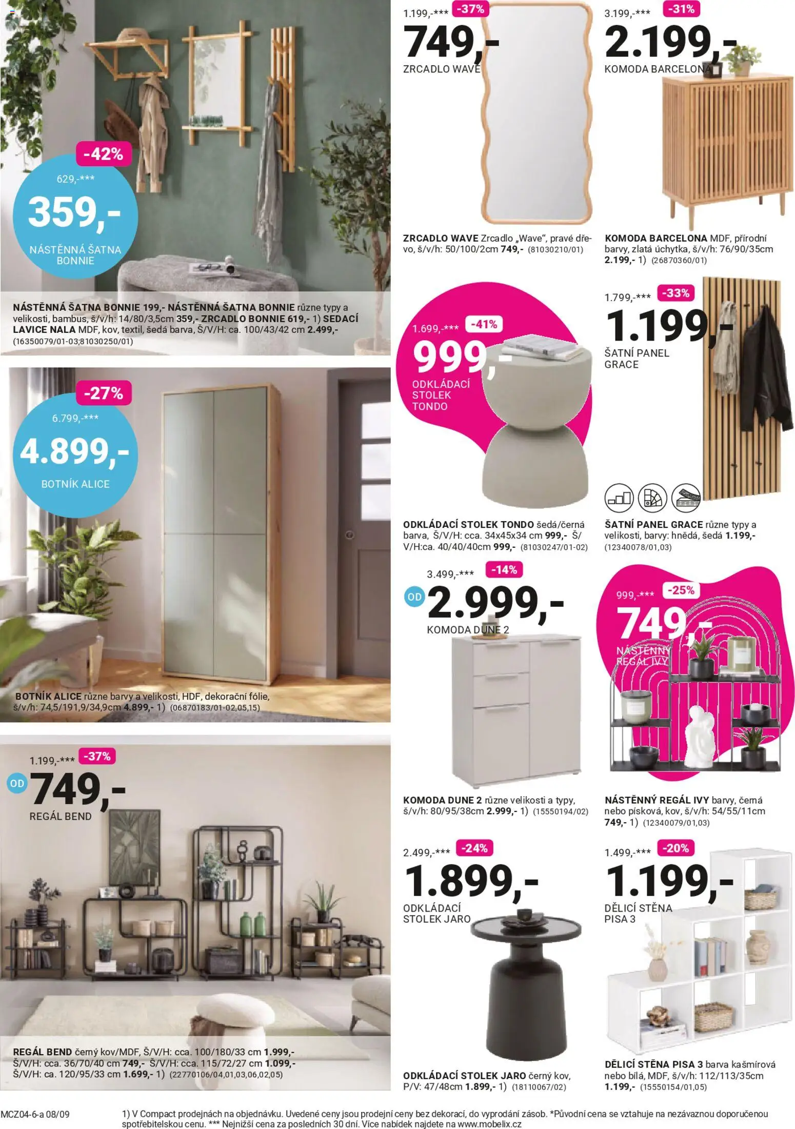 Möbelix leták od 06.04.2026 | Strana: 8 | Produkty: Odkládací stolek, Stolek, Zrcadlo, Barvy