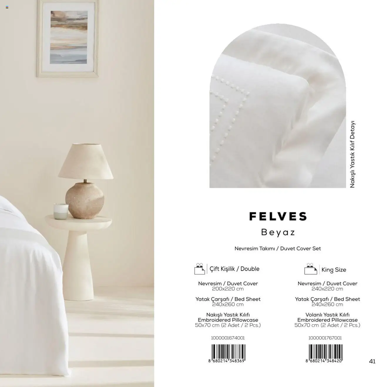 Karaca - Karaca Home - White Collection - 03.03.2025 tarihinden itibaren geçerlidir | Sayfa: 41 | Ürünler: Yatak, Yastık, Nevresim, Yastık kılıfı
