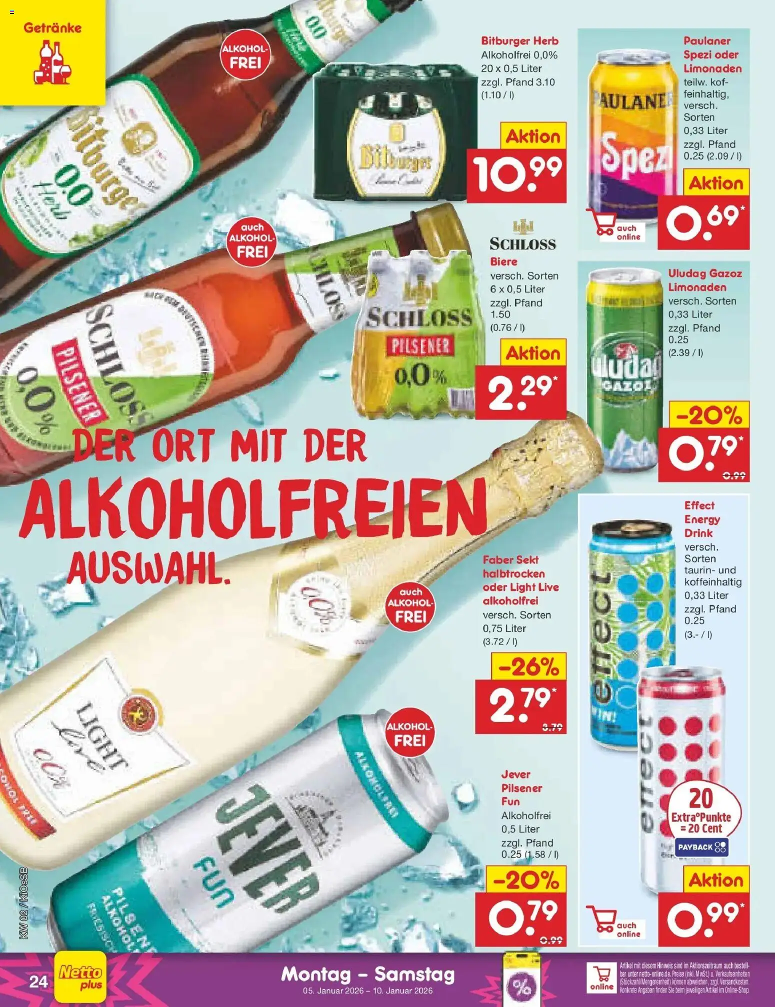 Netto Marken-Discount - Netto: Wochenangebote – gültig ab 05.01.2026 | Seite: 24 | Produkte: Bitburger, Sekt, Jever, Paulaner