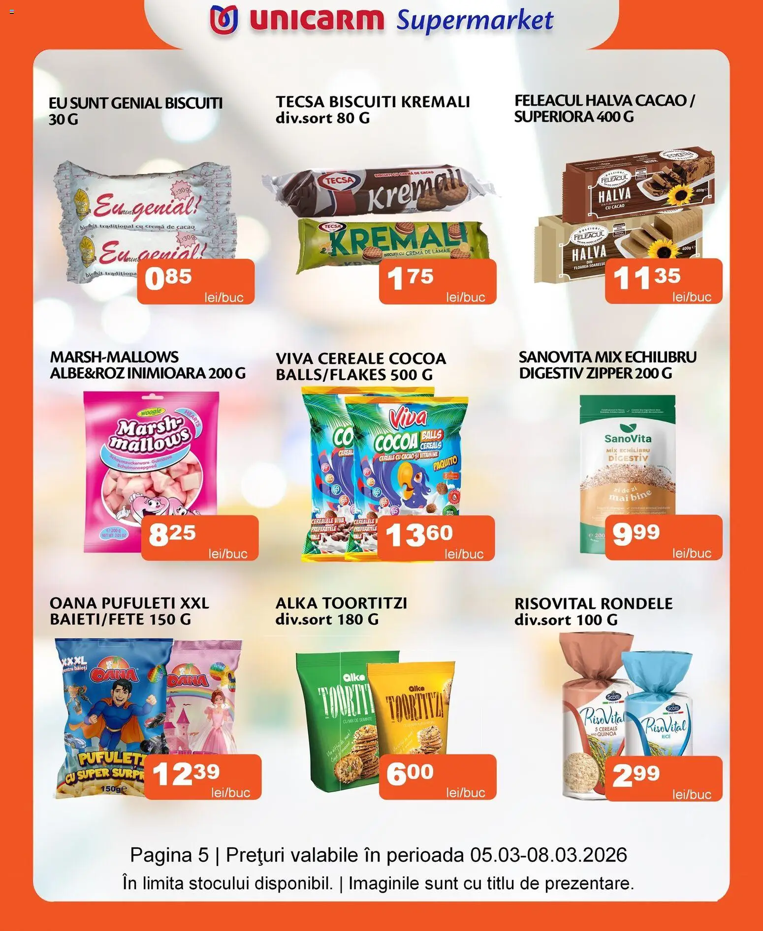 Noul catalog Unicarm – valabil de la 05.03.2026 | Pagină: 7 | Produse: Hacıyatmaz Kedi Oyuncağı, Pate, Porumb, Fleică