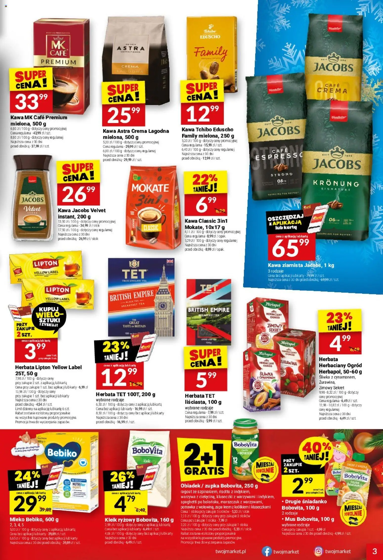 Twój Market Gazetka od 03.12.2025 | Strona: 3 | Produkty: Morszczuk, Mleko, Herbata, Warzywa