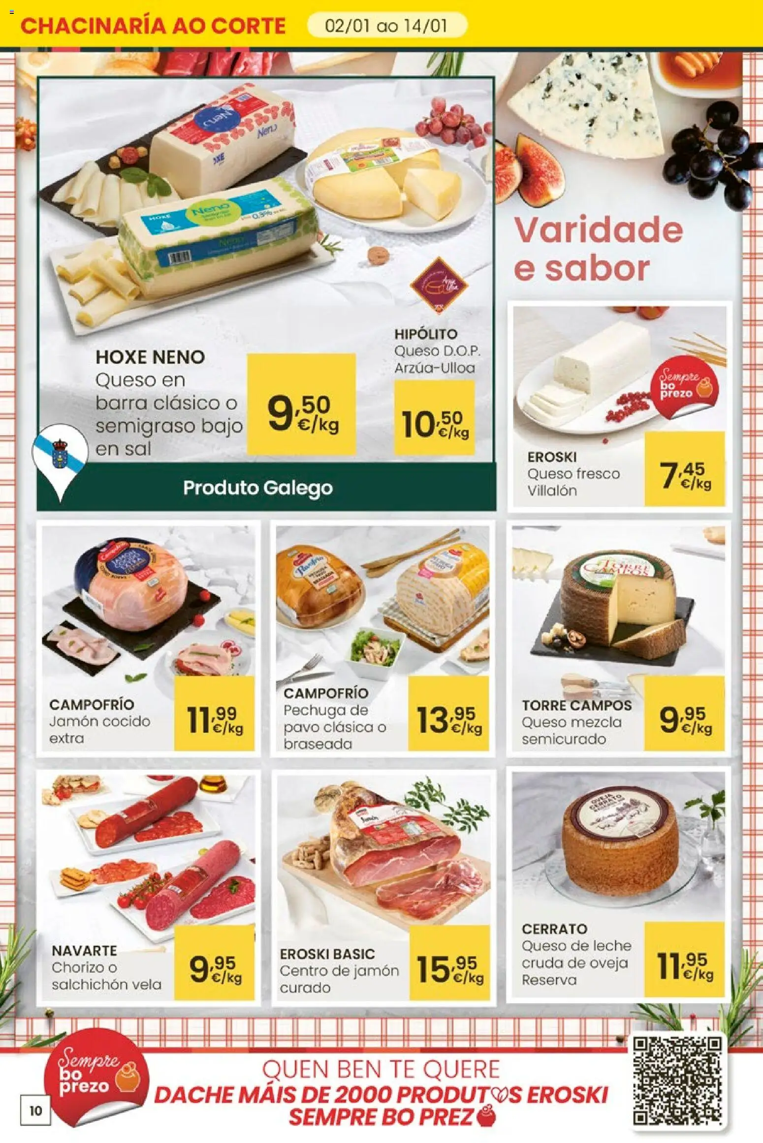 Eroski - Para un xaneiro máis lixeiro │ válido desde el 05.01.2026 | Página: 10 | Productos: Leche, Jamón cocido, Té, Vela