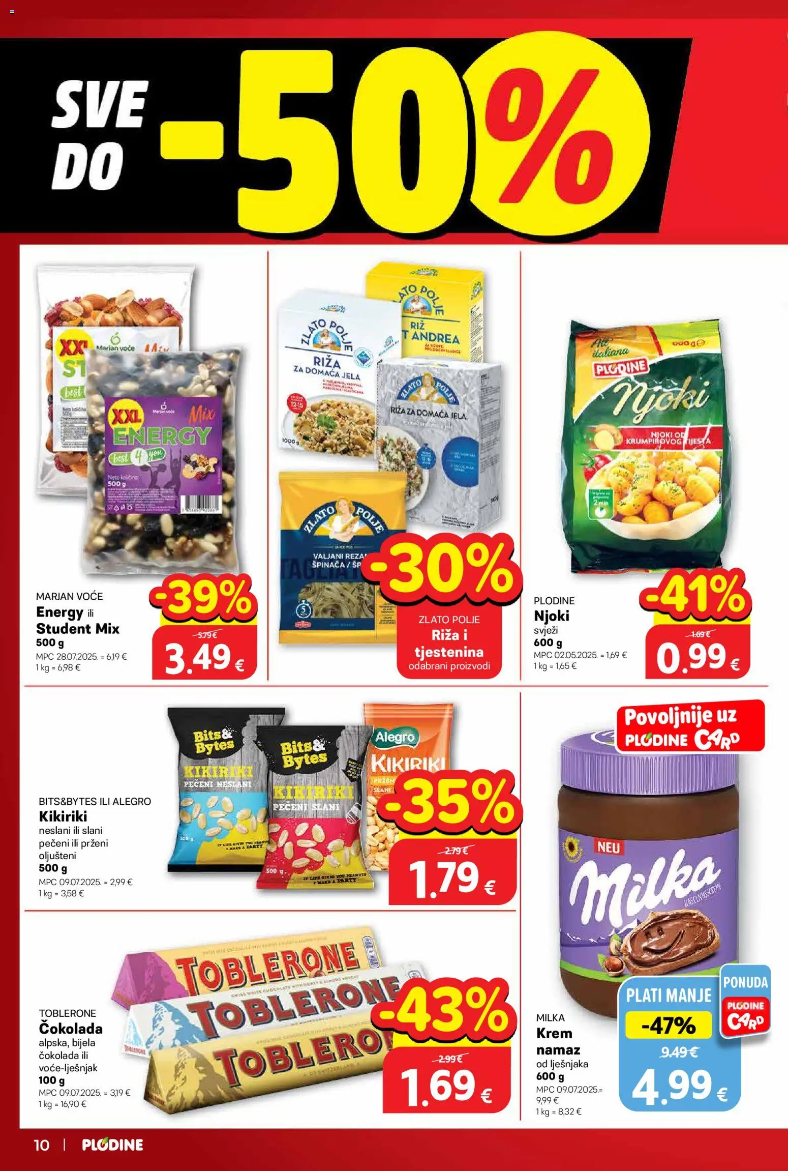 Plodine katalog | vrijedi od 11.03.2026 | Stranica: 10 | Proizvodi: Čokolada, Voće, Milka, Namaz
