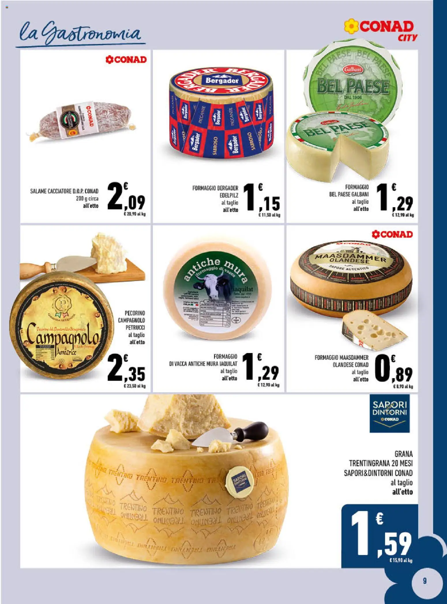 Volantino Conad del 14.01.2026 | Pagina: 9 | Prodotti: Salame, Formaggio, Pecorino
