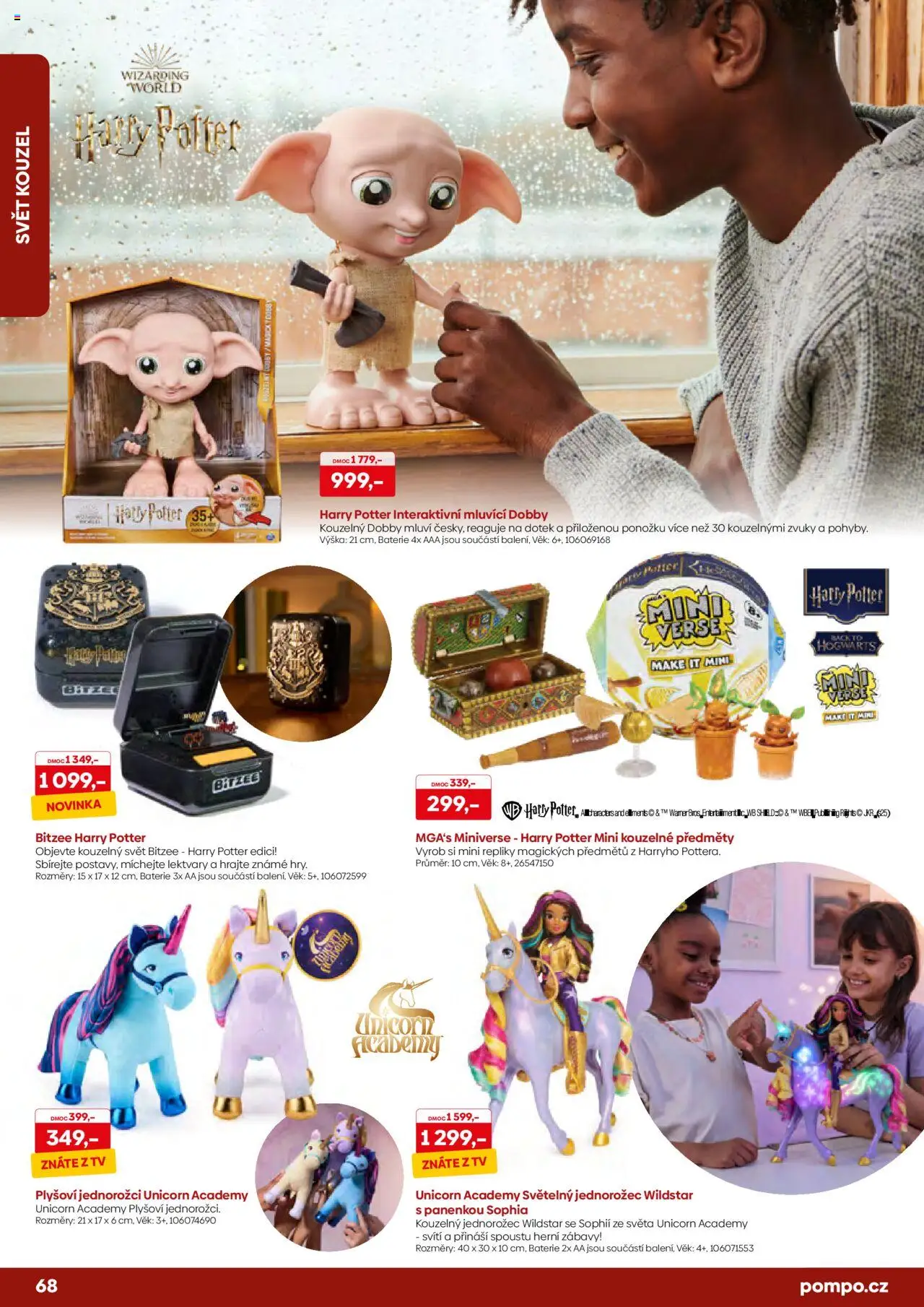 POMPO katalog Vánoce 2025 od 16.10.2025 | Strana: 68 | Produkty: Tv, Harry Potter, Baterie