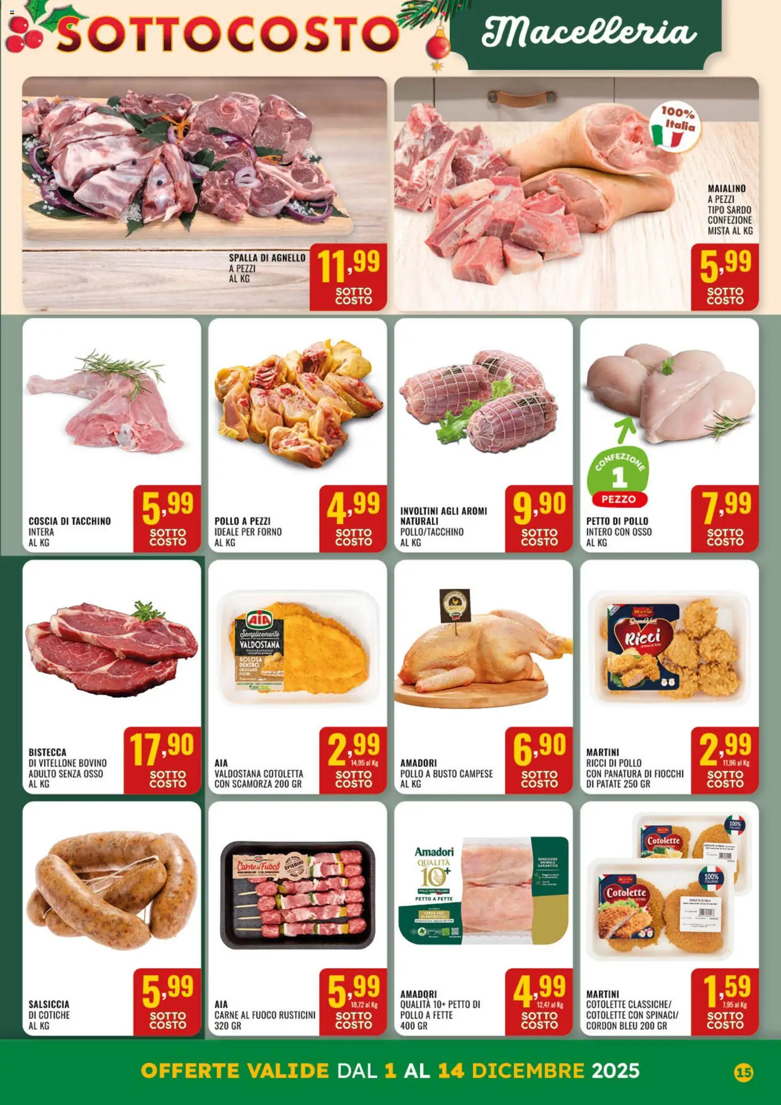 Volantino GECOP del 01.12.2025 | Pagina: 15 | Prodotti: Petto di Pollo, Pollo, Tacchino, Agnello