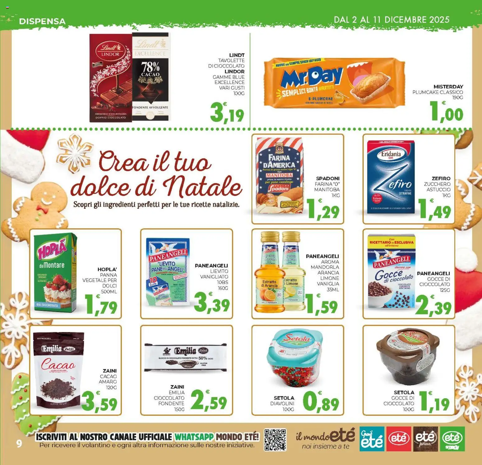 Volantino Eté del 02.12.2025 | Pagina: 9 | Prodotti: Farina, Plumcake, Miele, Amaro