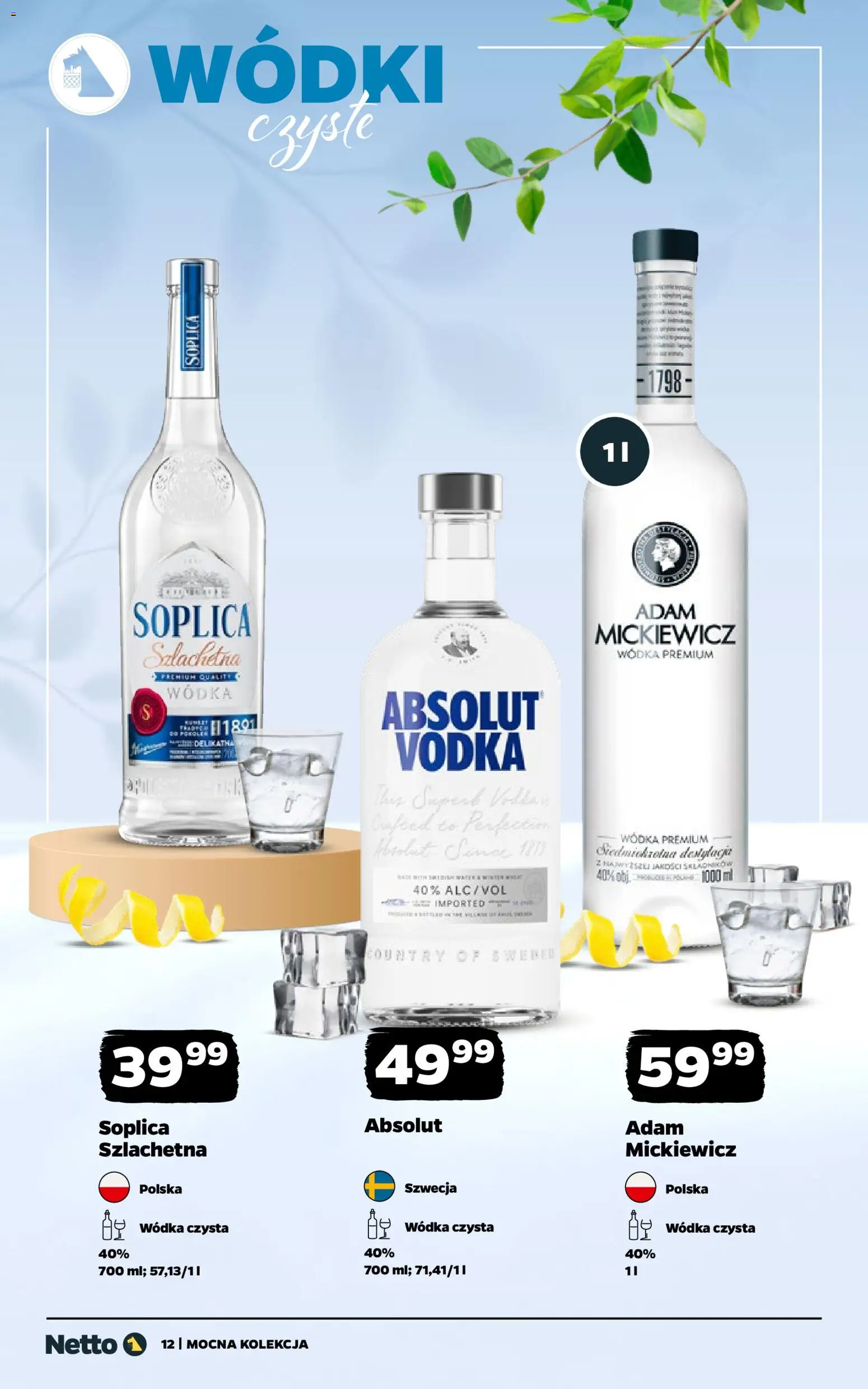 Netto gazetka - Alkohole mocne od 27.04.2026 | Strona: 12 | Produkty: Wódka Absolut, Vodka, Wódka