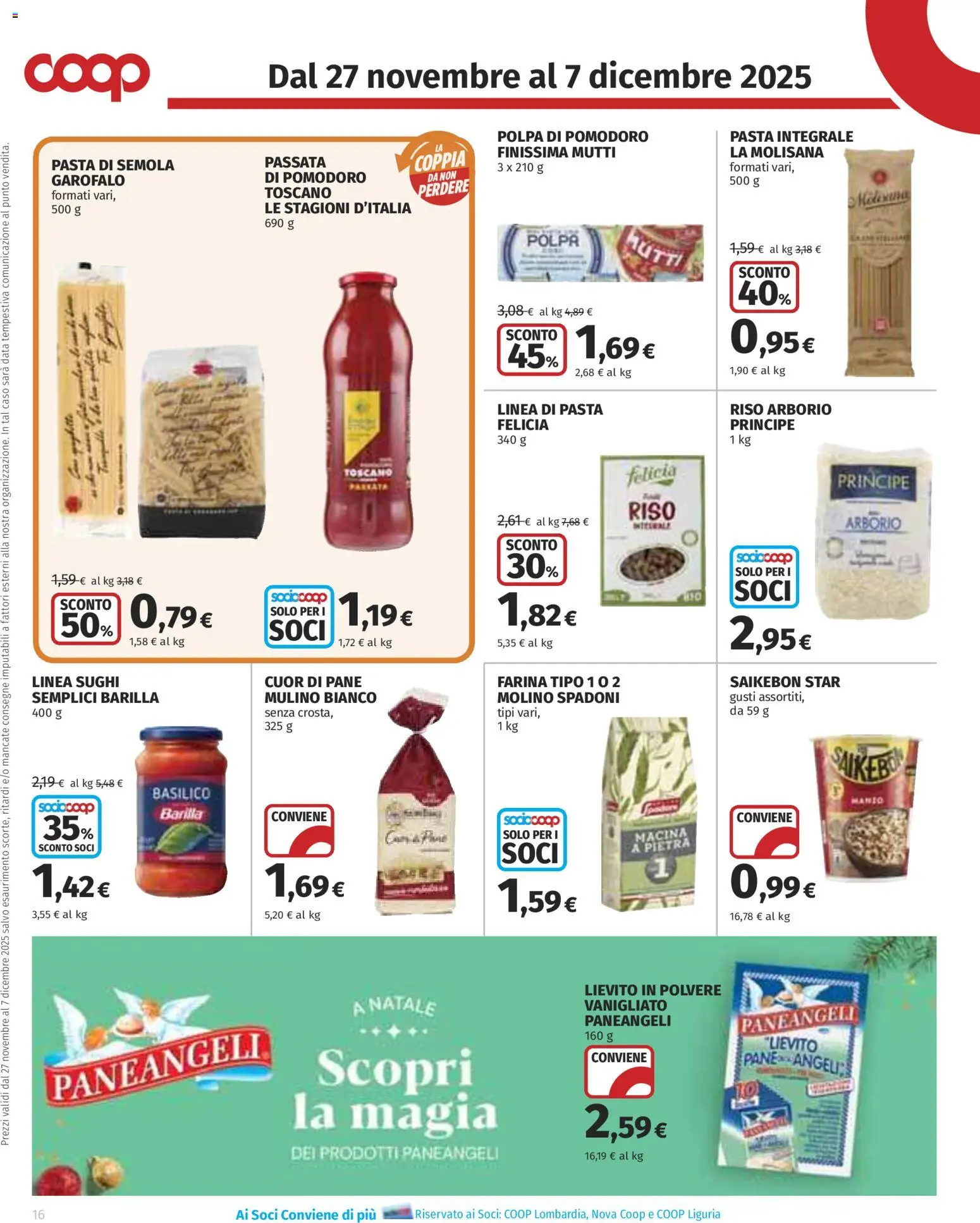 Volantino COOP del 27.11.2025 | Pagina: 16 | Prodotti: Pane, Pomodoro, Mutti, Macina