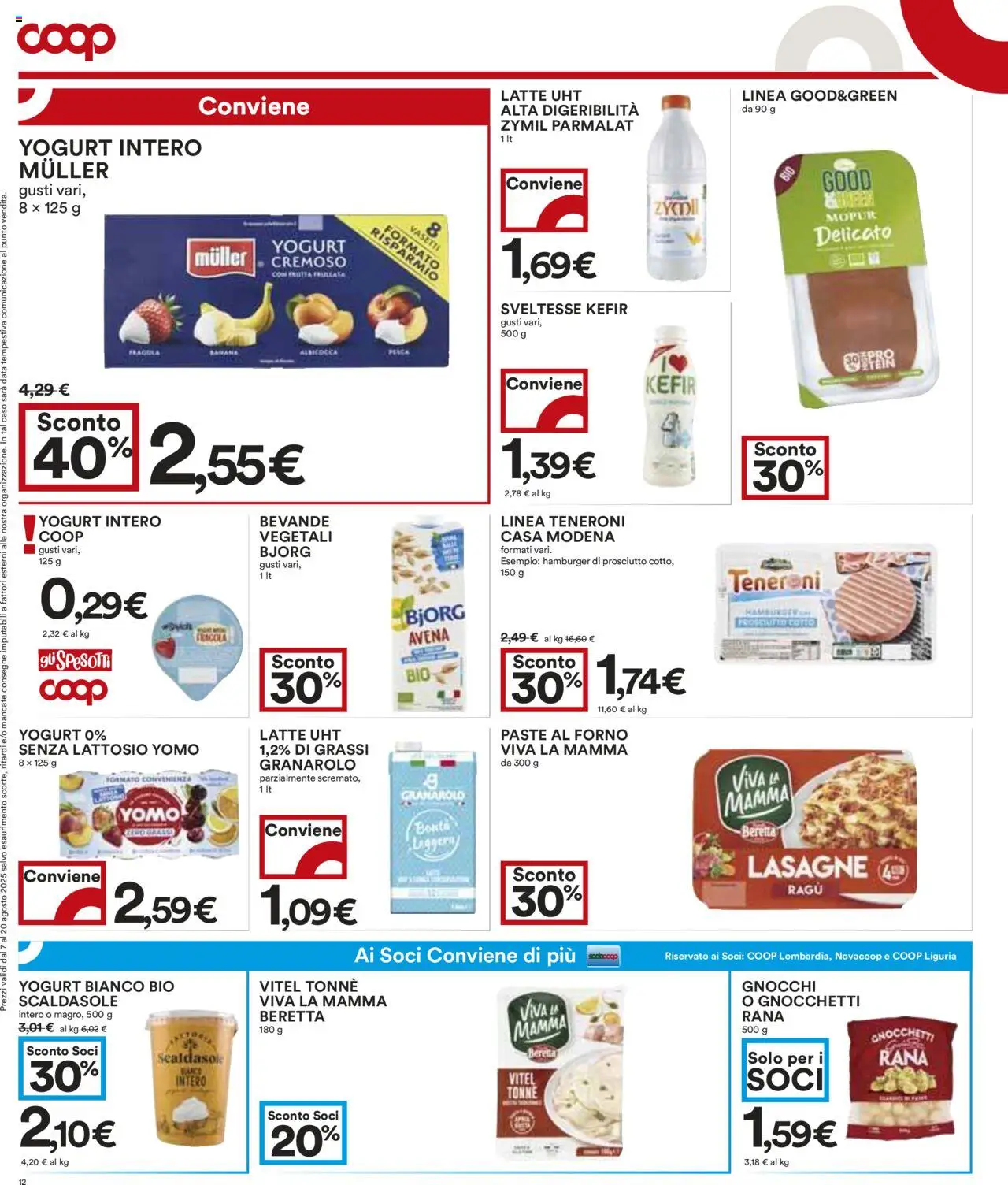 Volantino COOP del 07.08.2025 | Pagina: 12 | Prodotti: Frutta, Prosciutto, Ragú, Gnocchi