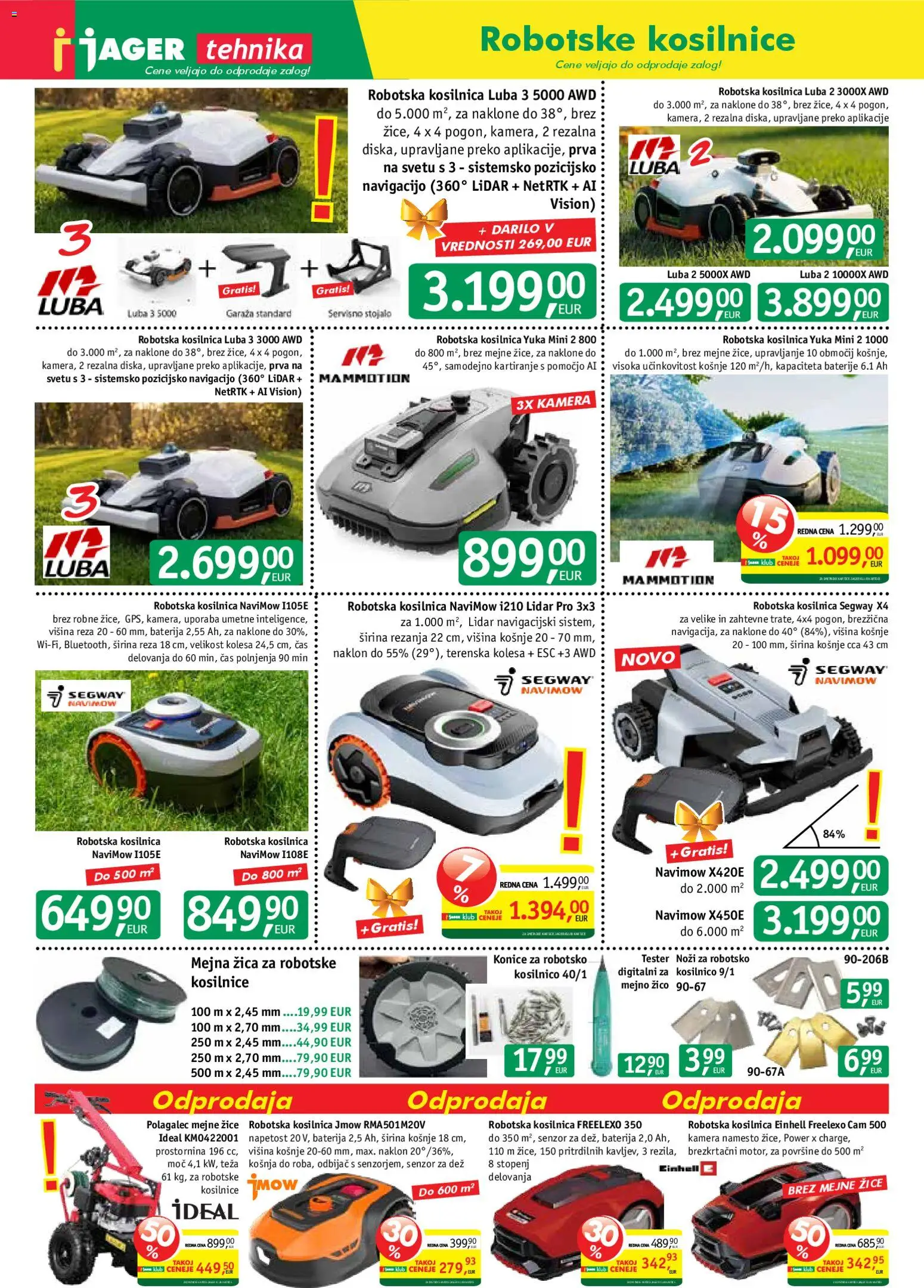 Novi Jager katalog ponudbe – veljaven od 29.04.2026 | Stran: 4 | Izdelki: Kamera, Teza, Kosilnica, Robotska kosilnica