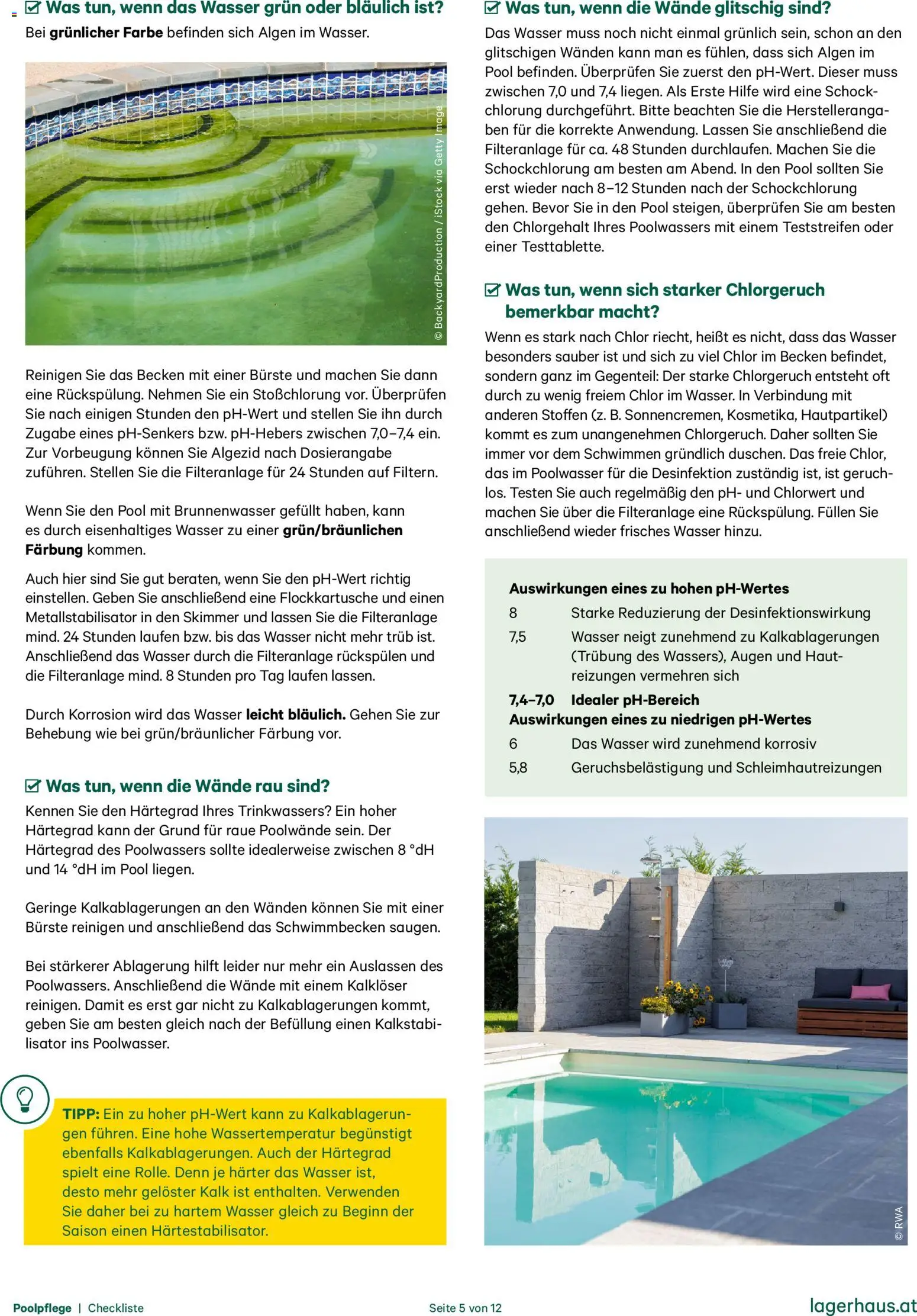 Lagerhaus  Checkliste Poolpflege und Gartenteichpflege gültig ab 12.11.2025 | Seite: 5 | Produkte: Wasser, Bürste