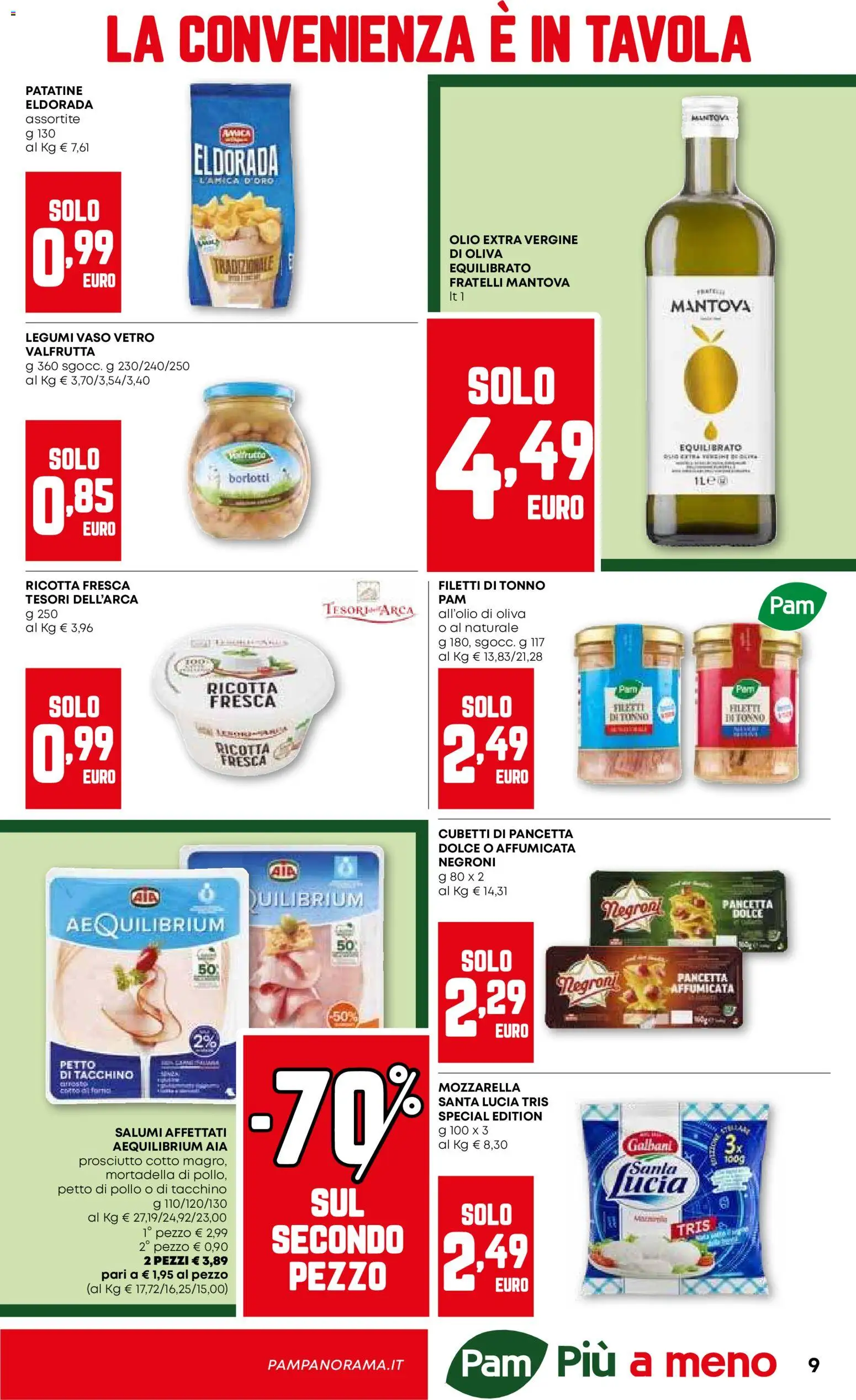 Volantino PAM del 29.01.2026 | Pagina: 9 | Prodotti: Mozzarella, Olio, Prosciutto, Mortadella