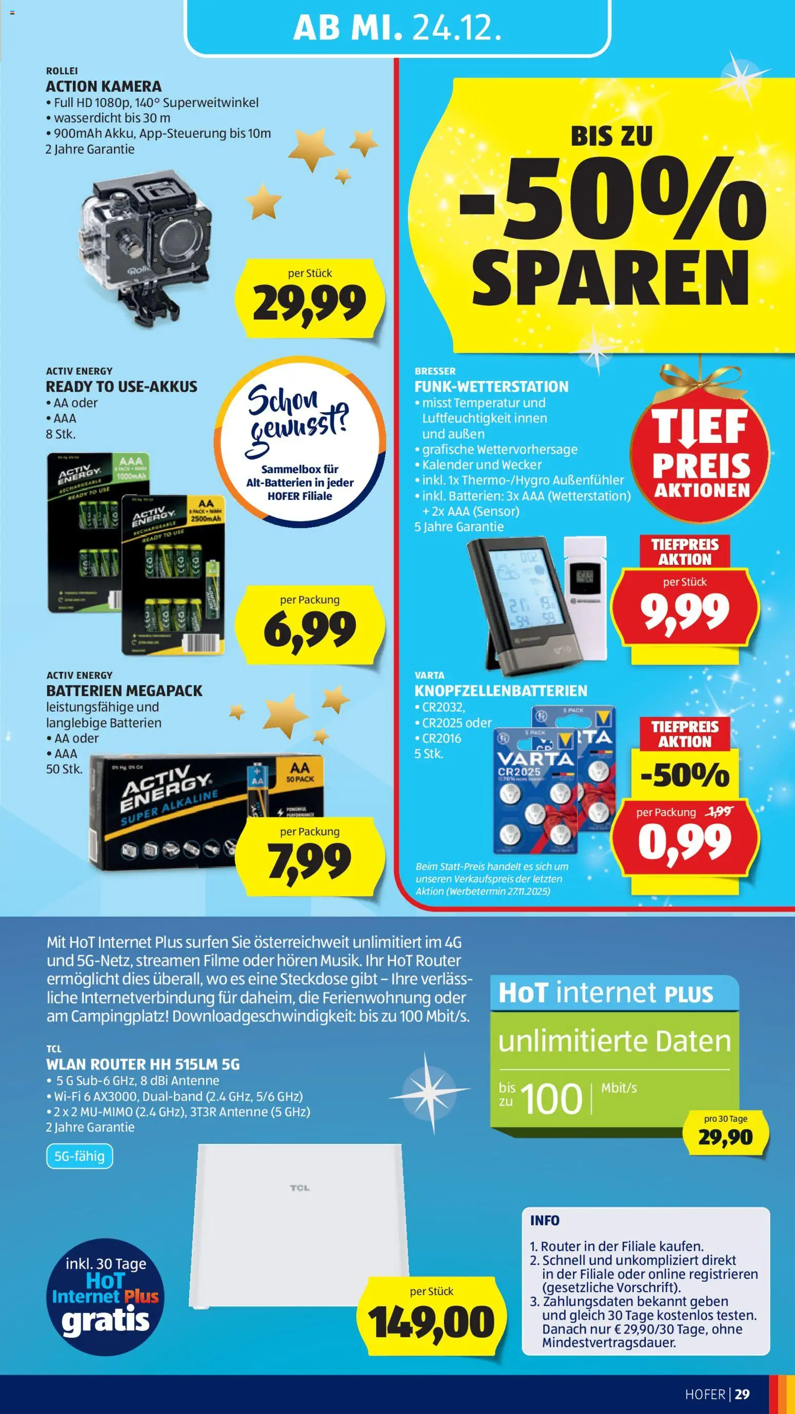 Hofer Flugblatt gültig ab 19.12.2025 | Seite: 37 | Produkte: Wecker, Kamera, Wetterstation, Steckdose