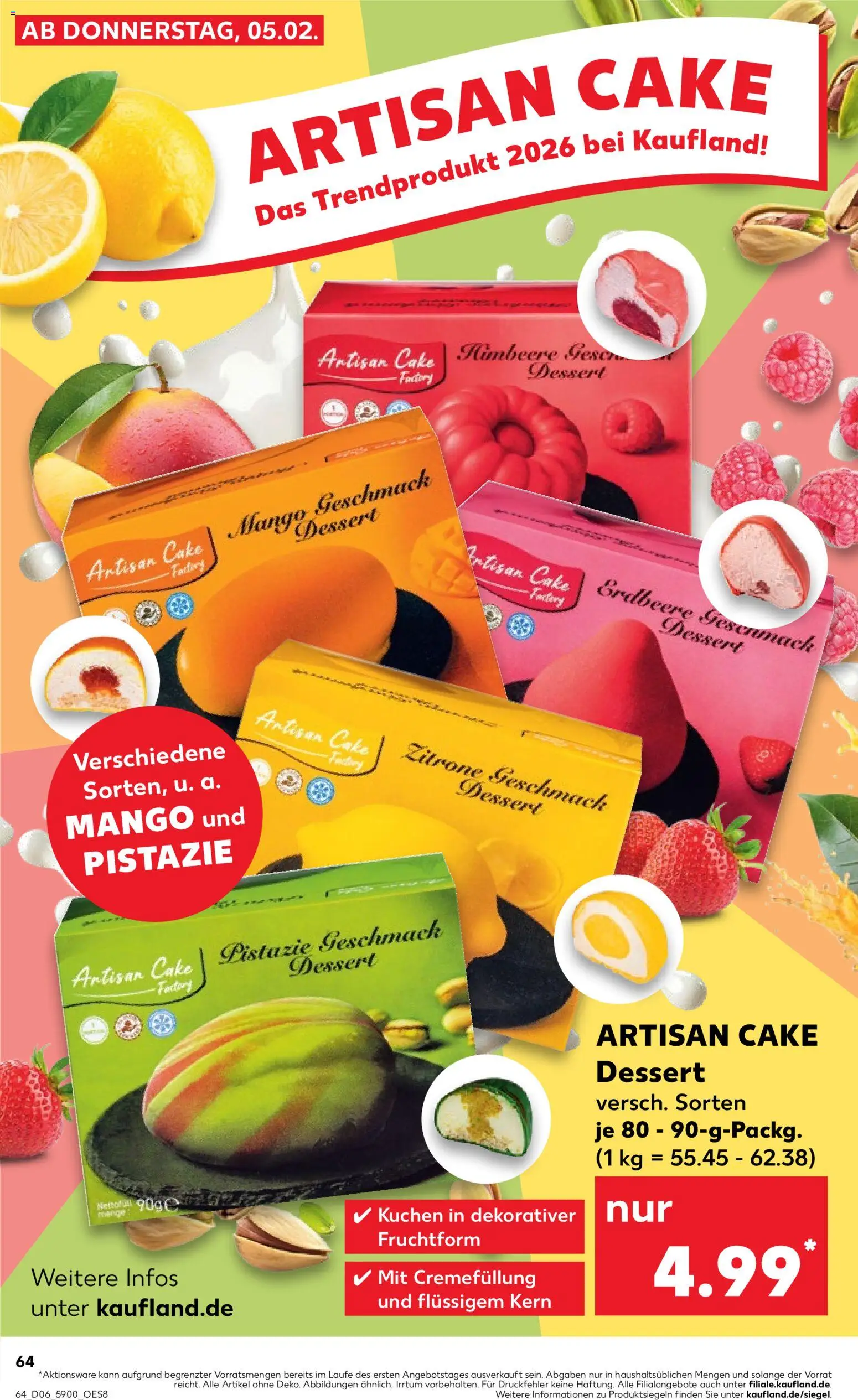 Kaufland prospekt Berlin	 – gültig ab 05.02.2026 | Seite: 64 | Produkte: Zitrone, Mango, Himbeere, Kuchen
