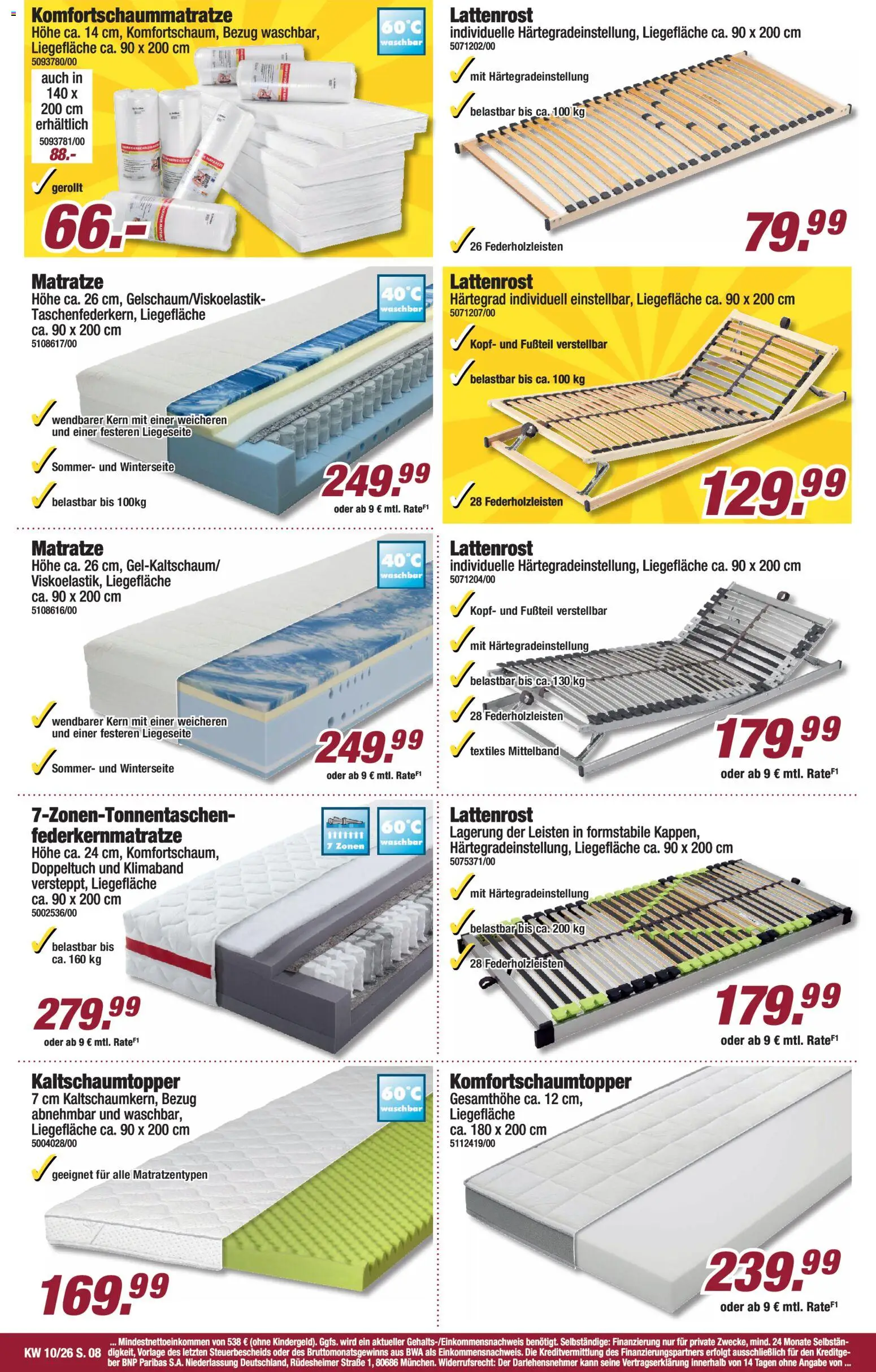 Poco Prospekt 	 – gültig ab 01.03.2026 | Seite: 8 | Produkte: Matratze, Lattenrost
