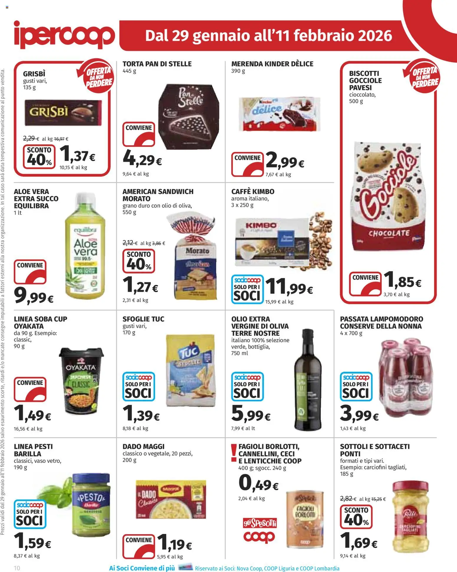 Volantino Ipercoop del 29.01.2026 | Pagina: 10 | Prodotti: Ceci, Torta, Aloe vera, Vaso