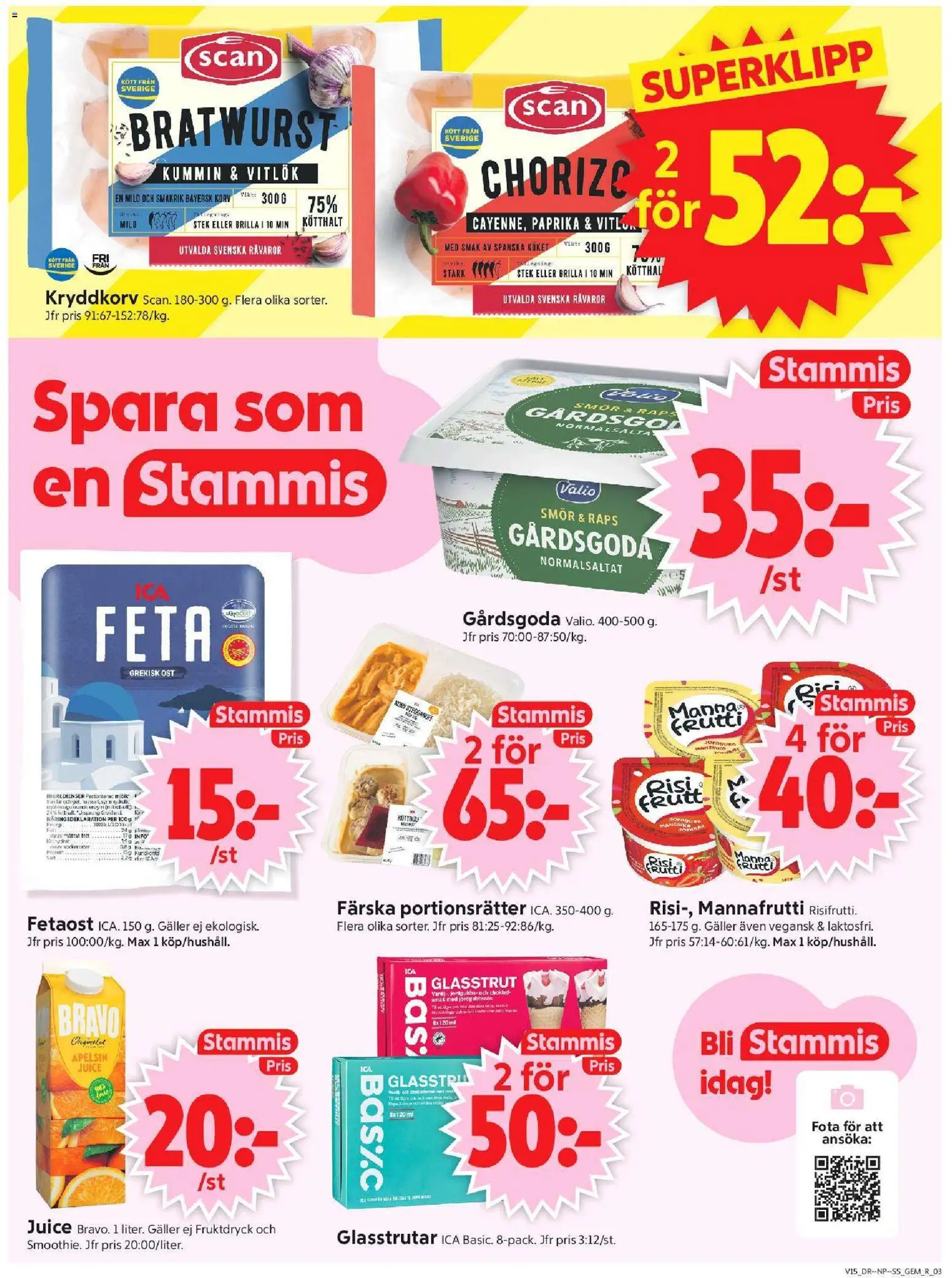 ICA Supermarket reklamblad aktuell från 06.04.2026 | Sida: 3 | Produkter: Mjölk, Smör, Vitlök, Apelsin