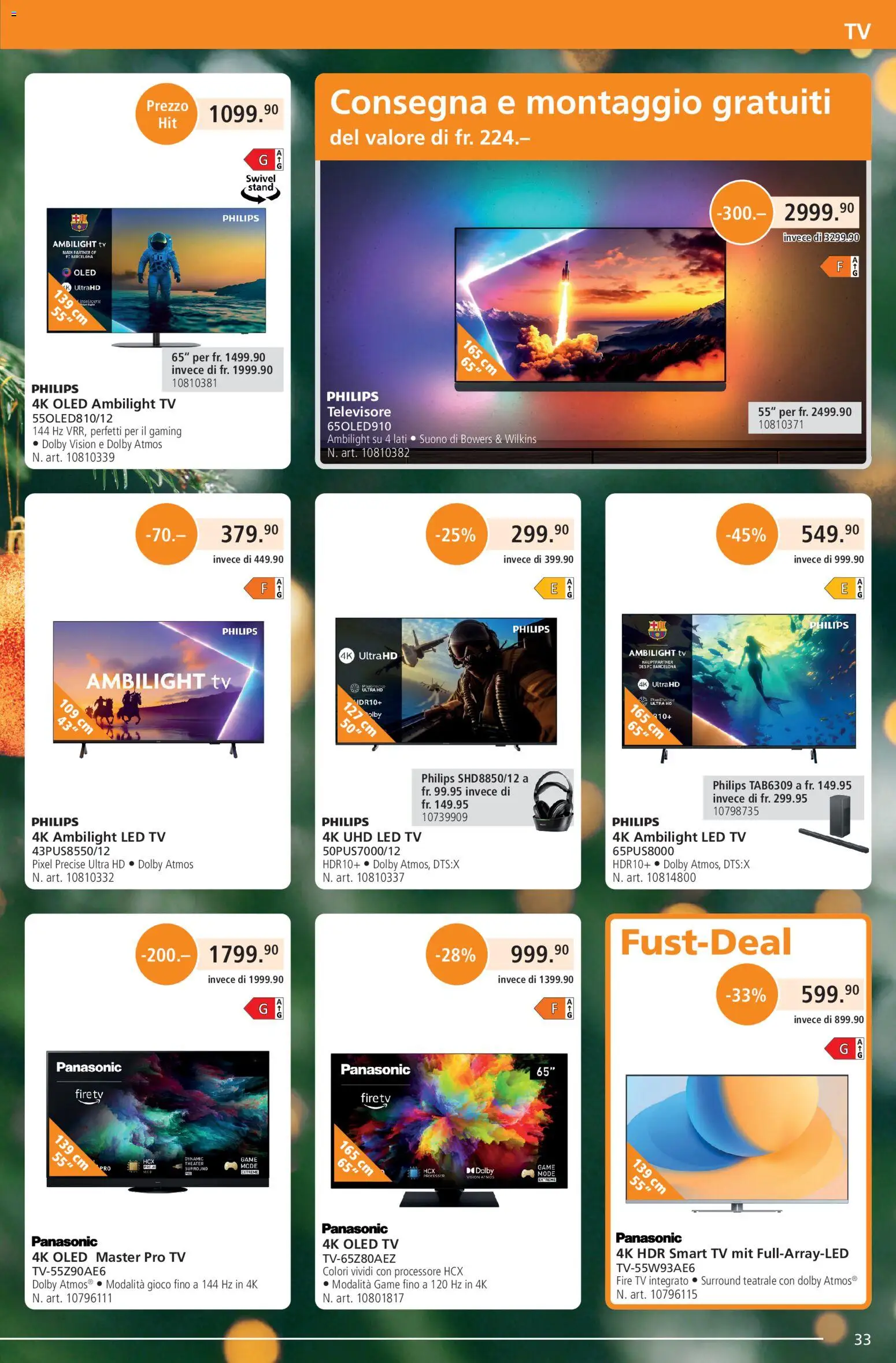 Fust Aktionen IT – gültig ab 01.12.2025 | Seite: 33 | Produkte: TV, Philips, Panasonic