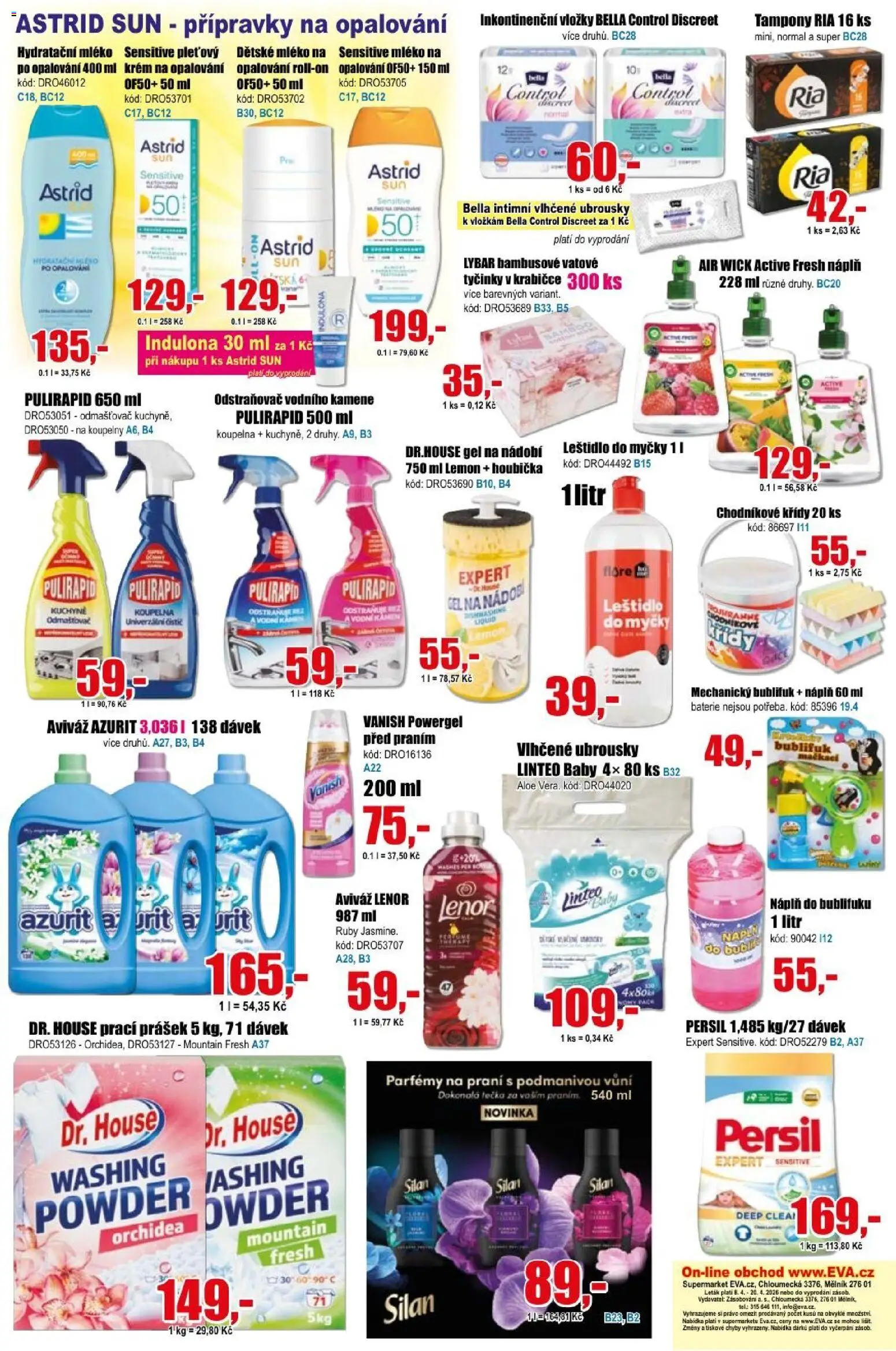 Eva supermarket leták od 08.04.2026 | Strana: 6 | Produkty: Aviváž, Lenor, Parfémy, Indulona