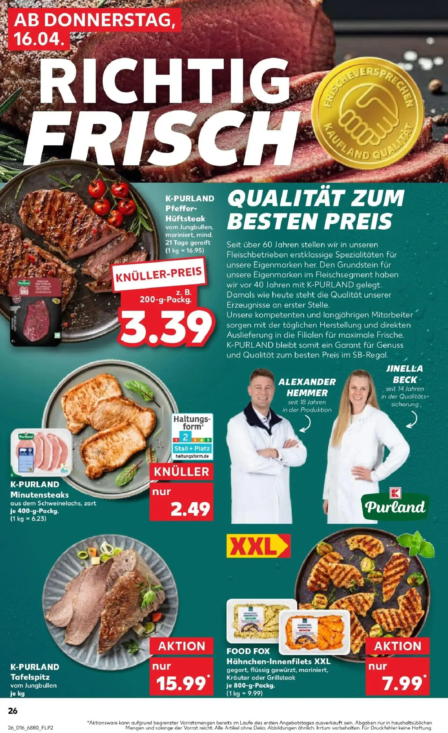 Kaufland Prospekt St. Ingbert	 – gültig ab 16.04.2026 | Seite: 26 | Produkte: Tafelspitz, Pfeffer, Steak