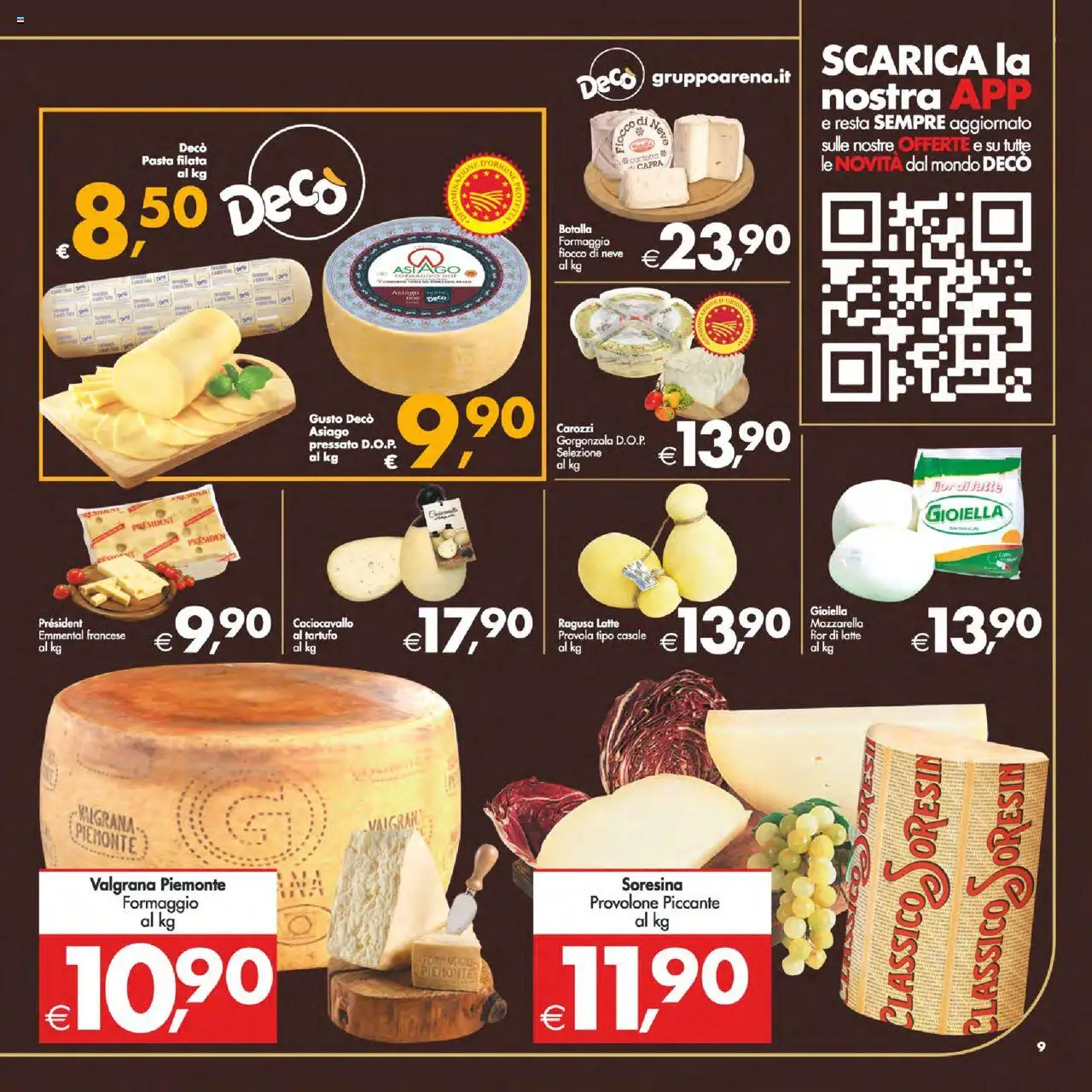 Volantino Decò del 12.09.2025 | Pagina: 9 | Prodotti: Mozzarella, Formaggio, Provola, Emmental