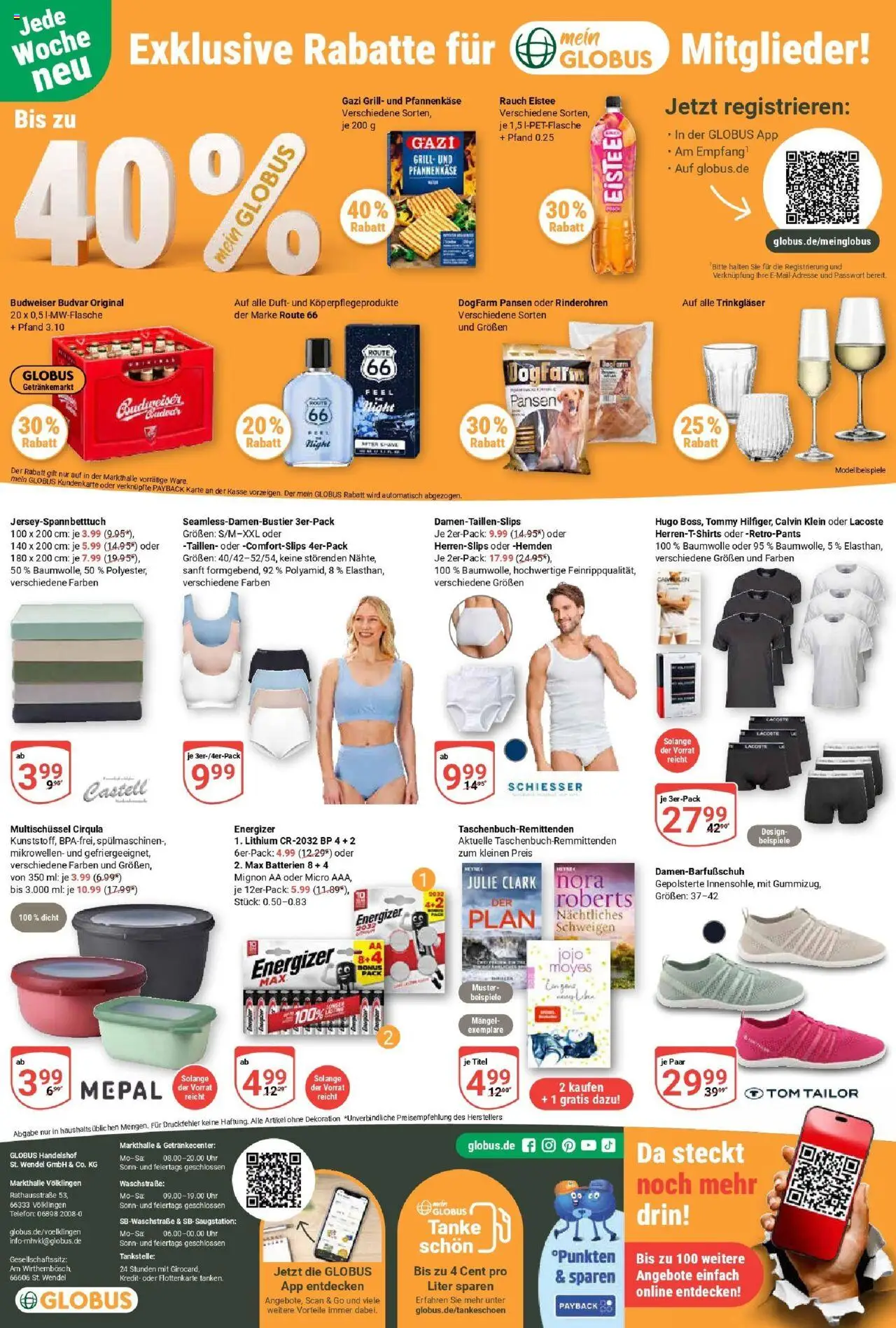 Globus prospekt Völklingen	 - gültig ab dem 15.06.2025 | Seite: 22 | Produkte: Batterien, Budweiser, Hugo, Telefon