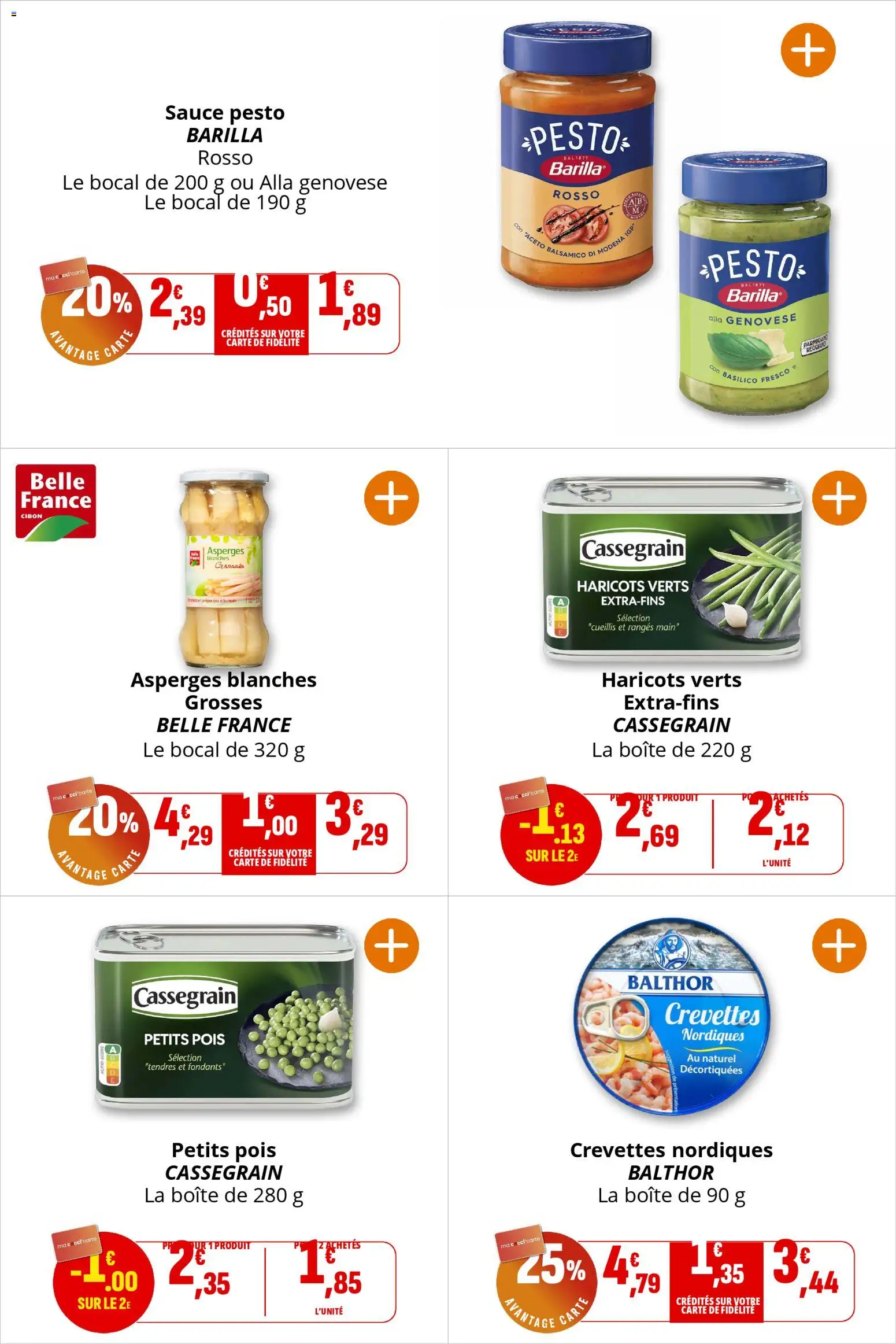 {H1} | Page: 25 | Produits: Haricots verts, Crevettes, Pesto, Pois