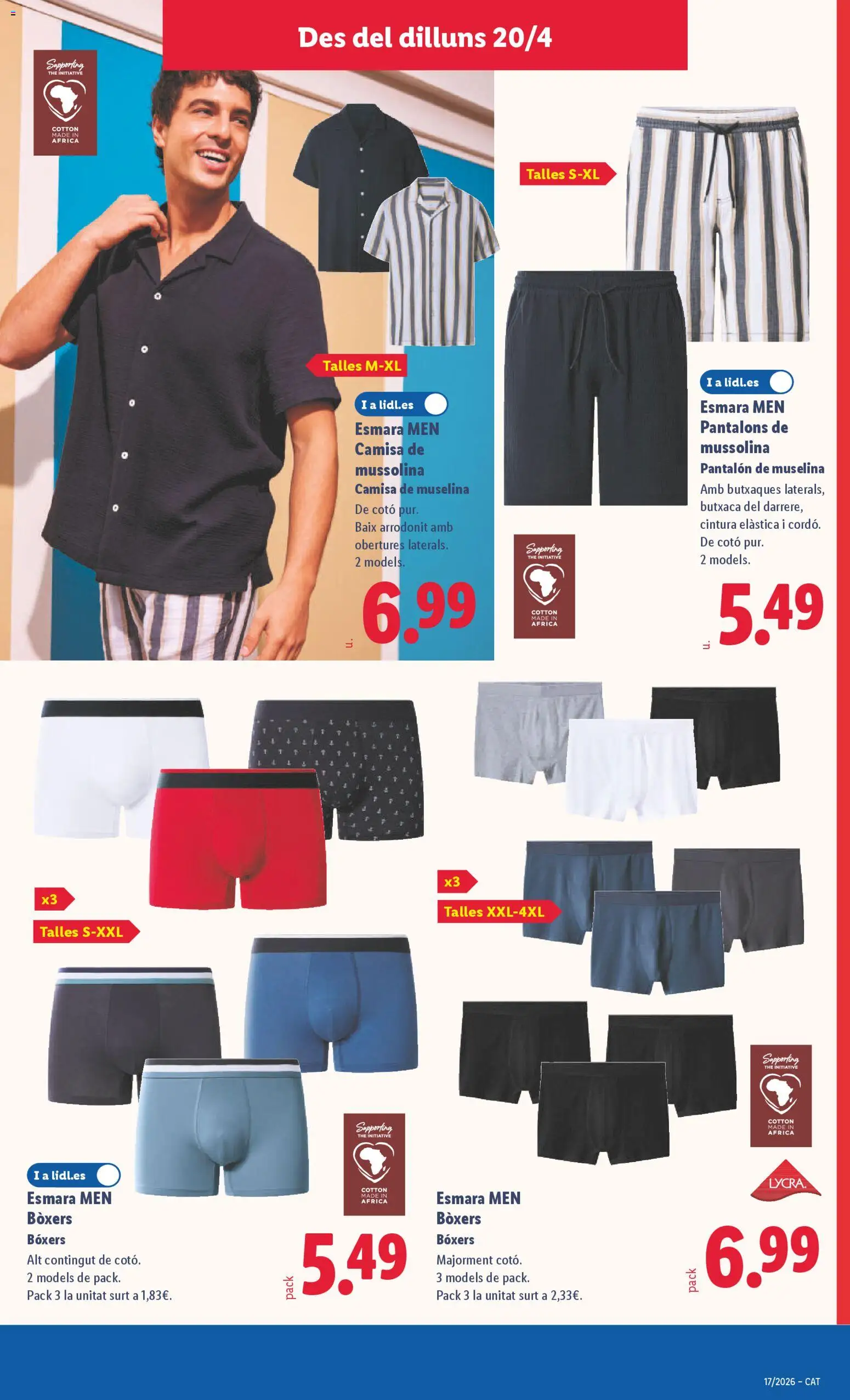 Lidl folleto de bazar │ válido desde el 20.04.2026 | Página: 13 | Productos: Camisa, Boxers