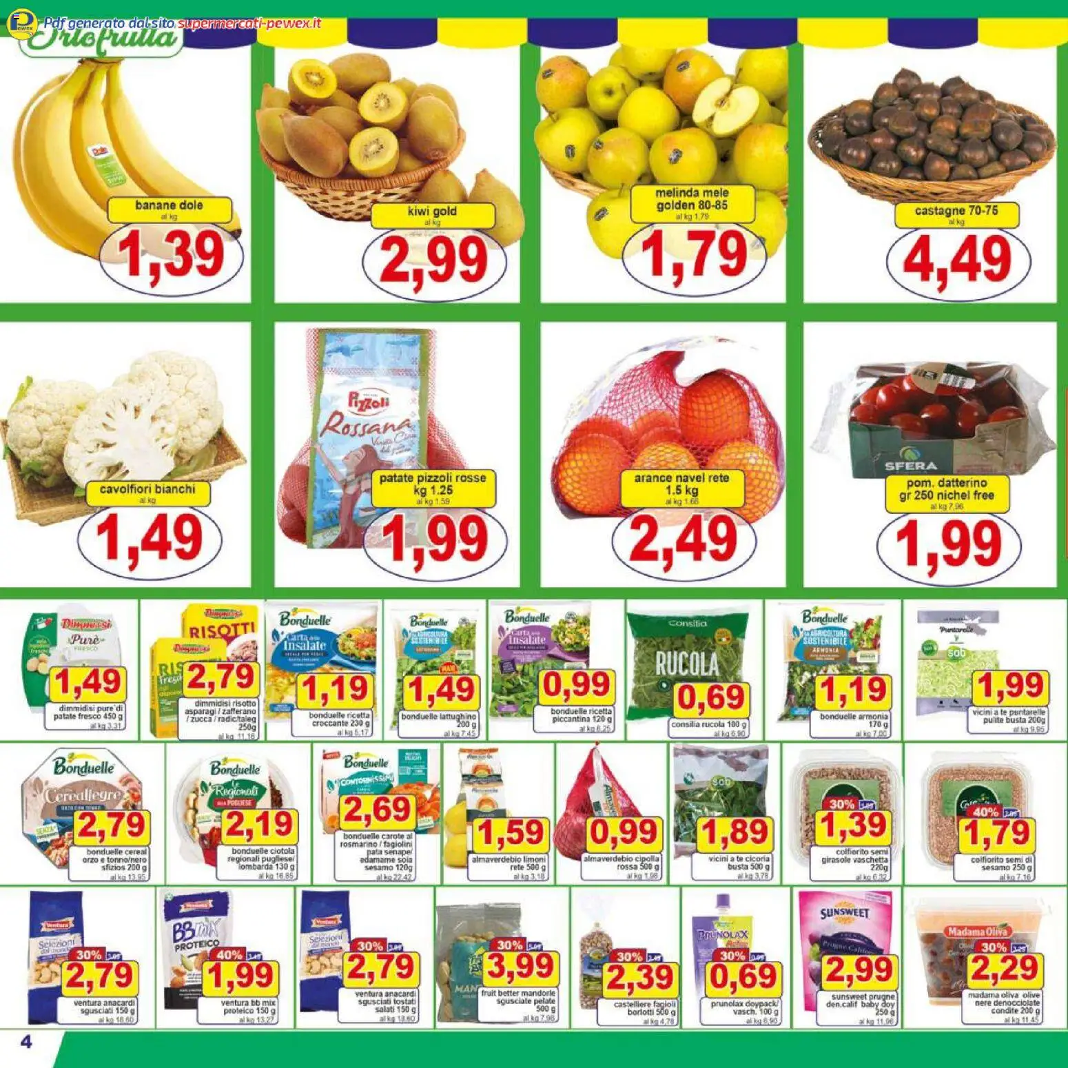 Volantino Pewex del 07.11.2025 | Pagina: 4 | Prodotti: Patate, Carote, Anacardi, Ciotola