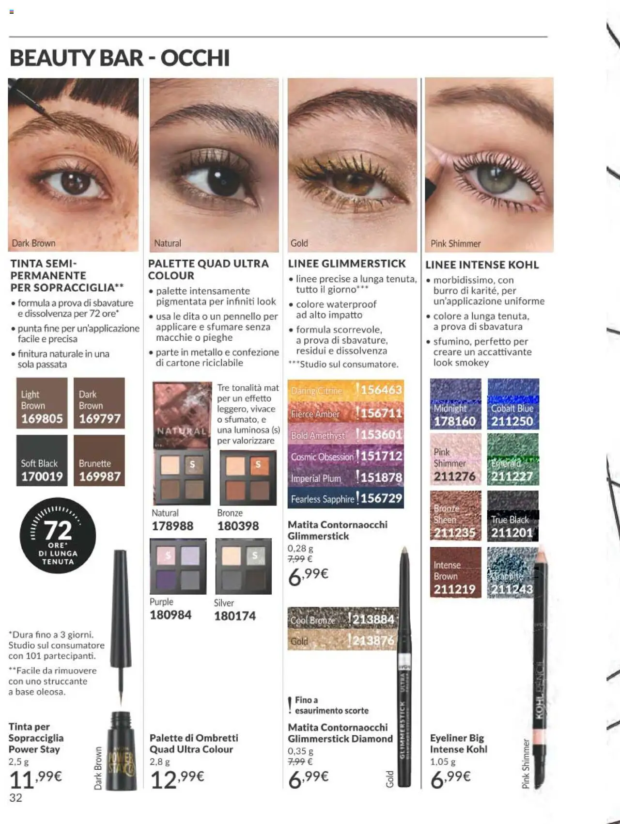 Volantino Avon del 01.09.2025 | Pagina: 32 | Prodotti: Eyeliner, Struccante, Burro, Pennello