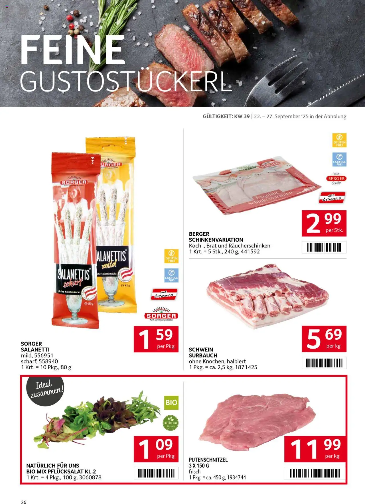 Transgourmet Flugblatt gültig ab 22.09.2025 | Seite: 24 | Produkte: Schinken