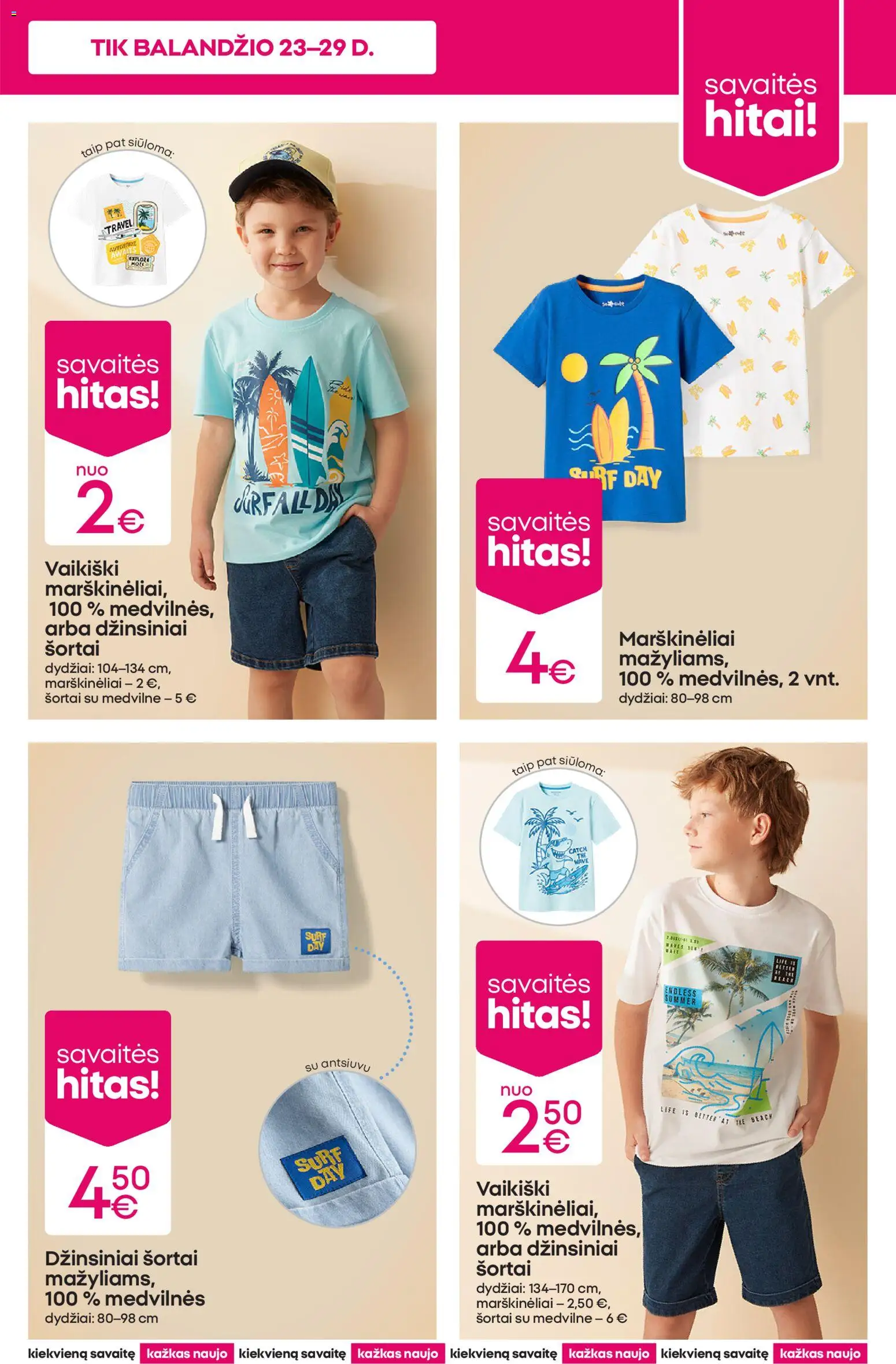 Pepco akcijos nuo 23.04.2026 | Puslapis: 3 | Prekių: Marškinėliai, Šortai