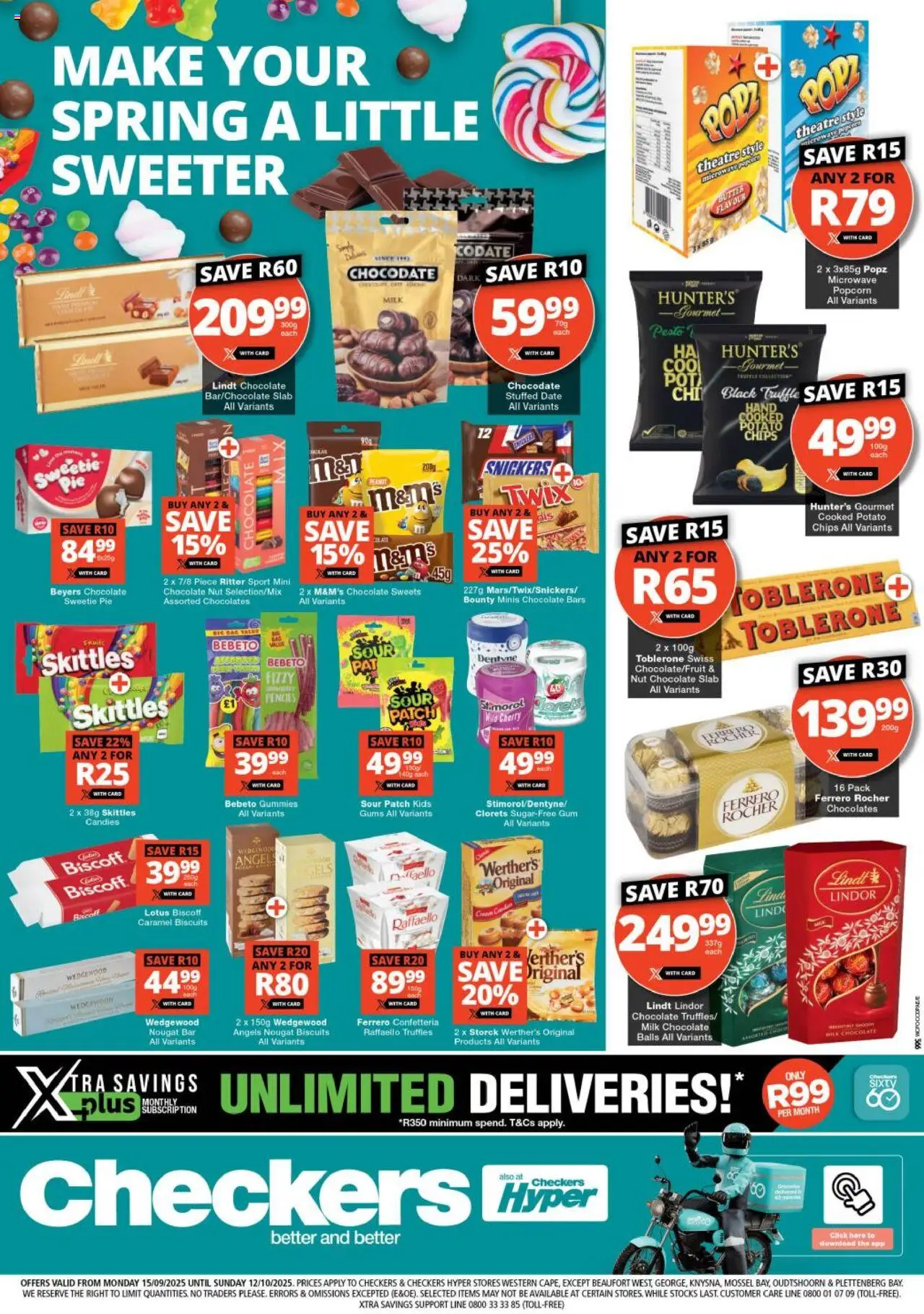 New Checkers catalogue – valid from 15.09.2025 | Page: 1 | Products: Sweets, Microwave, Biscuits, Candies