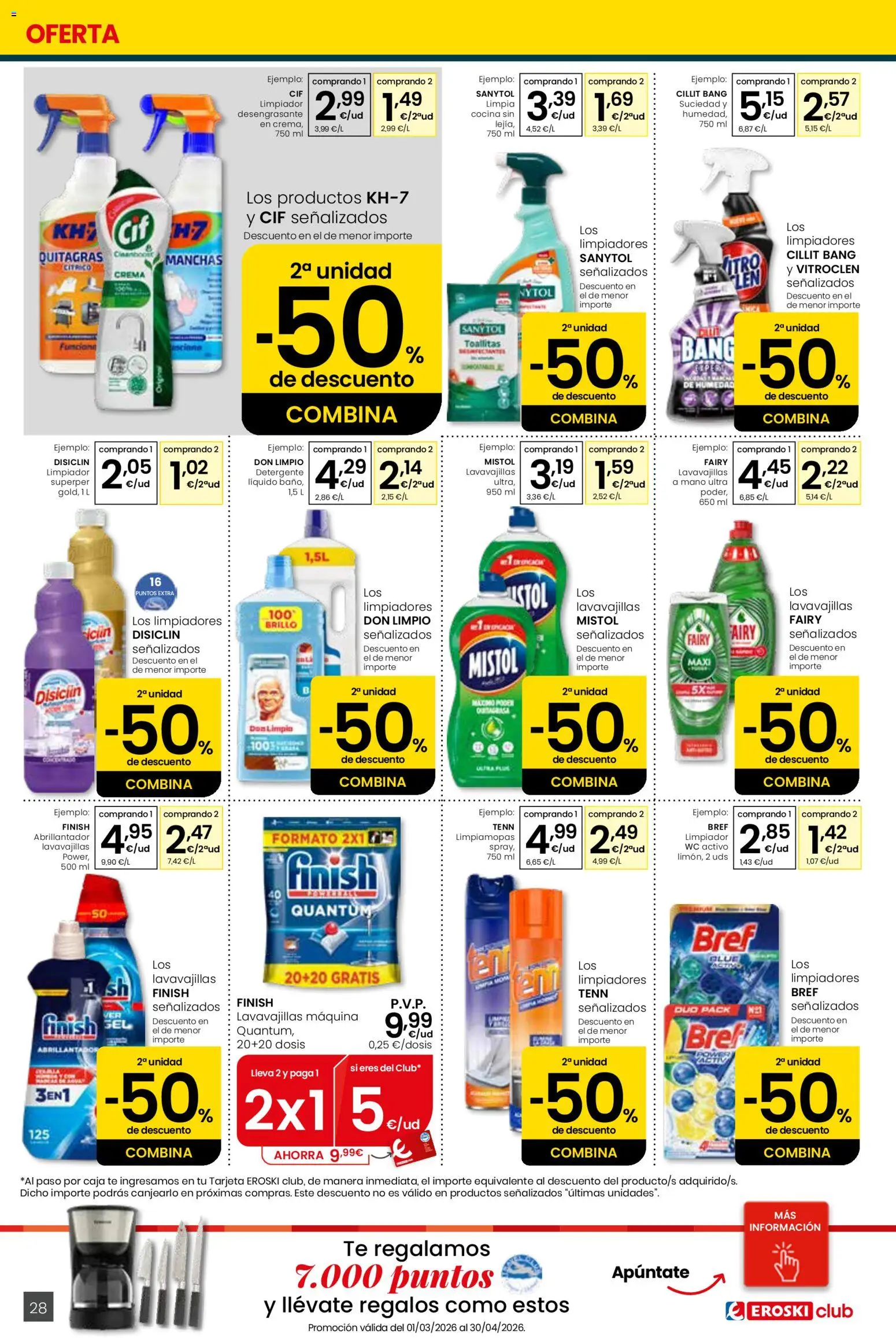 Eroski Quieres ahorrar conmigo │ válido desde el 16.04.2026 | Página: 28 | Productos: Crema, Té, Cocina, Caja