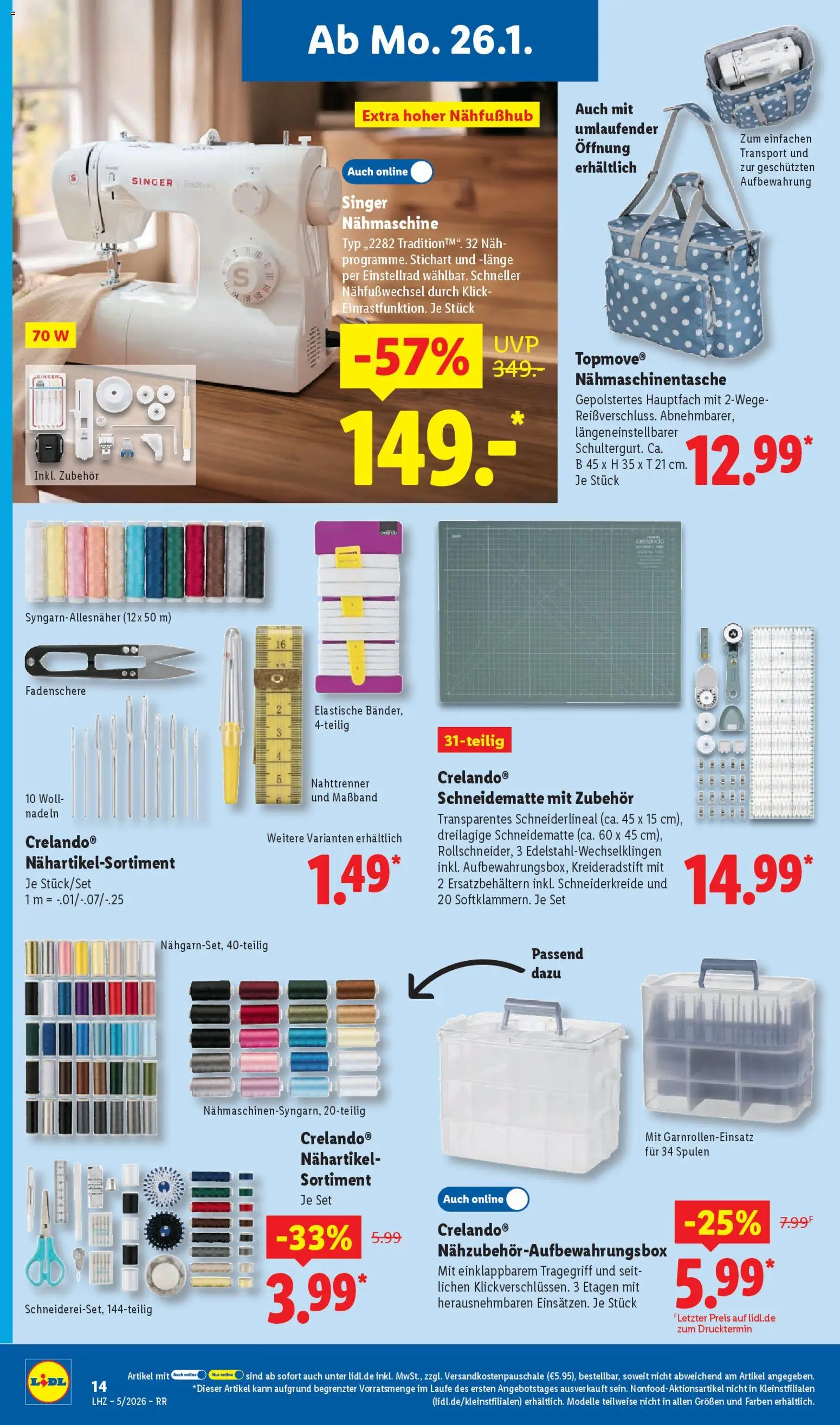 Lidl Prospekt Bestwig – gültig ab 26.01.2026 | Seite: 34 | Produkte: Nähmaschine