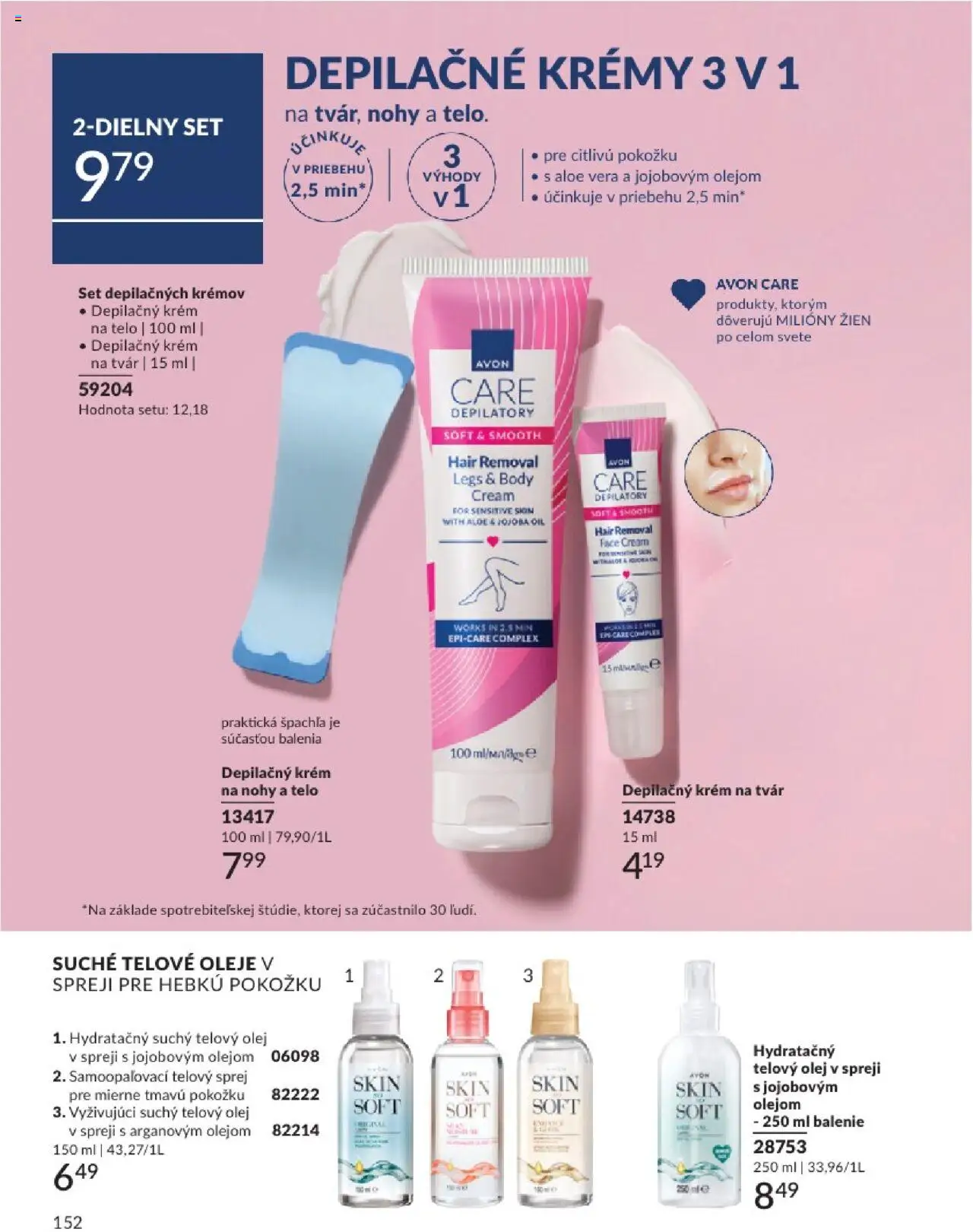 Katalóg Avon 2025 │ platný od 01.08.2025 | Strana: 152 | Produkty: Olej, Depilačný krém, Krém