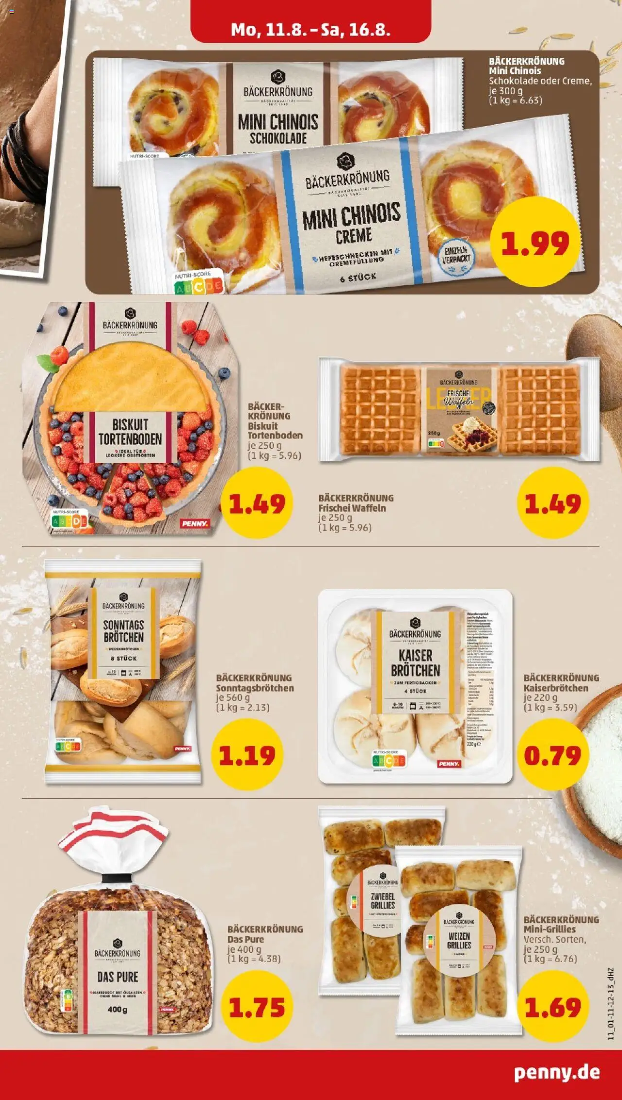 Penny - Sachsen-Anhalt - gültig ab dem 11.08.2025 | Seite: 11 | Produkte: Mehl, Schokolade, Creme, Waffeln