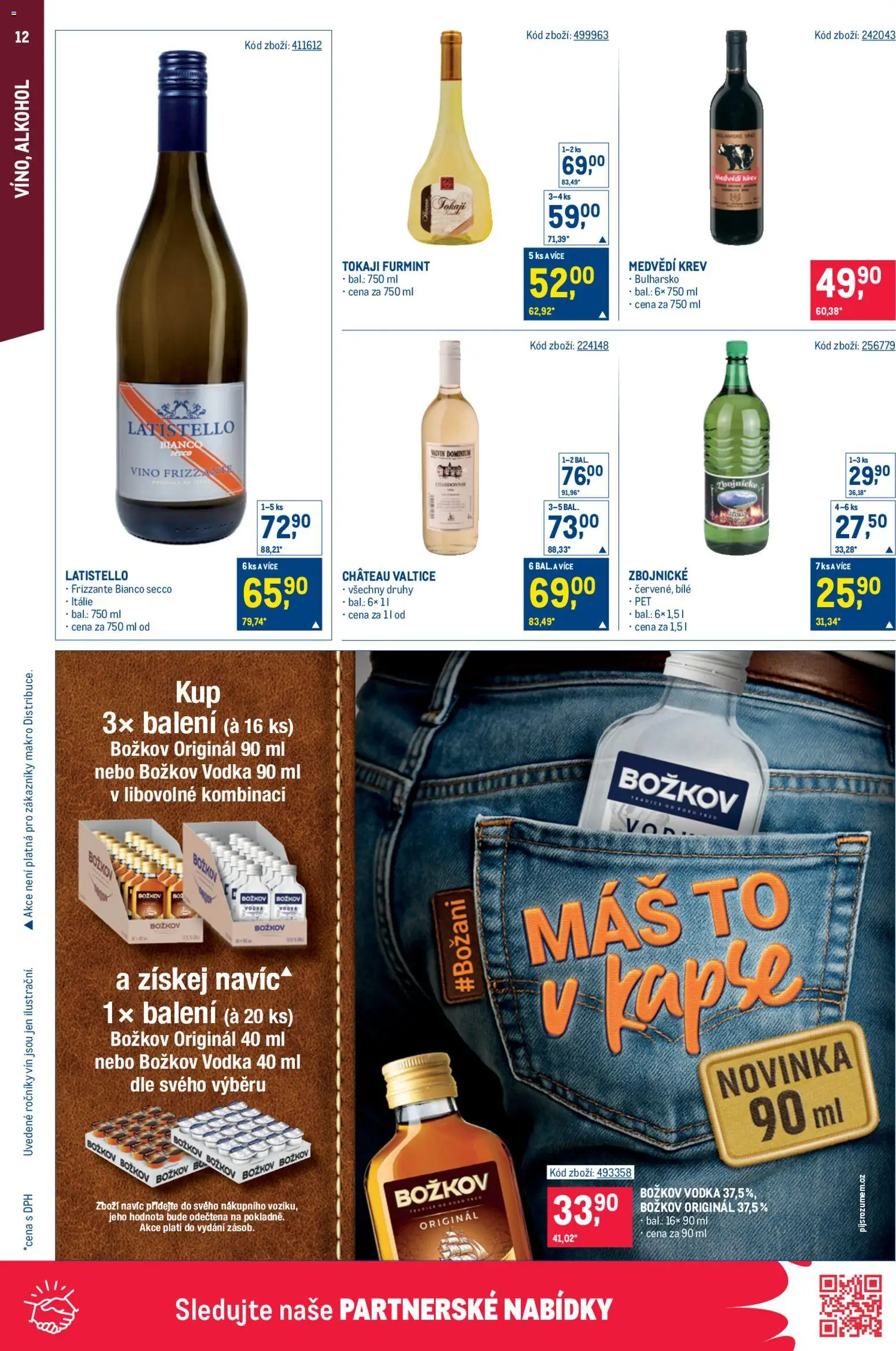 Makro leták - Maloobchod od 25.02.2026 | Strana: 12 | Produkty: Víno, Frizzante, Božkov originál, Tokaji Furmint