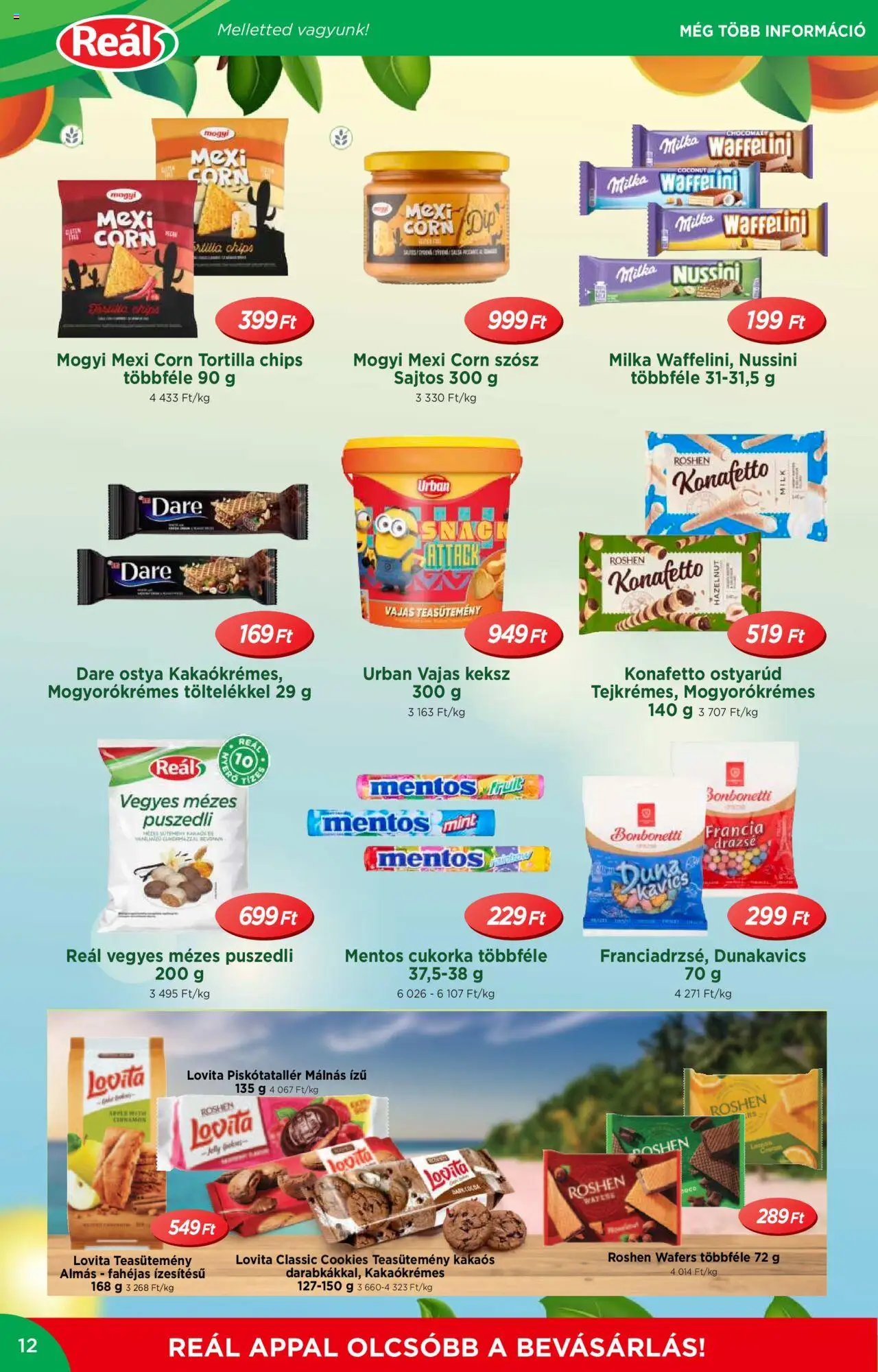 Reál akciós ujság - amely érvényes a következő dátumtól: 30.07.2025 | Oldal: 12 | Termékek: Chips, Waffelini, Kavics, Keksz
