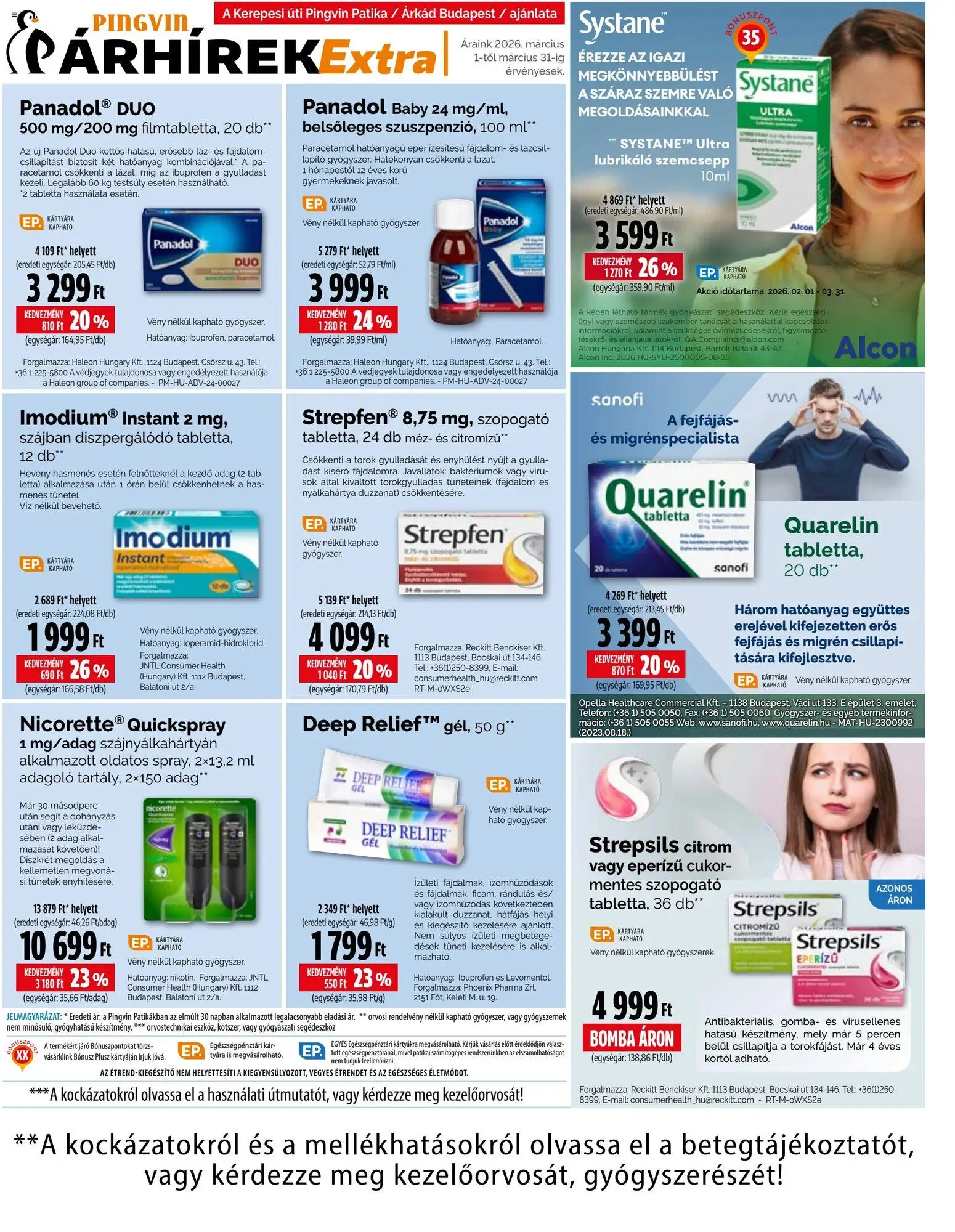 Pingvin Patika akciós ujság - amely érvényes a következő dátumtól: 01.03.2026 | Oldal: 13 | Termékek: Méz, Eper, Cukor, Citrom