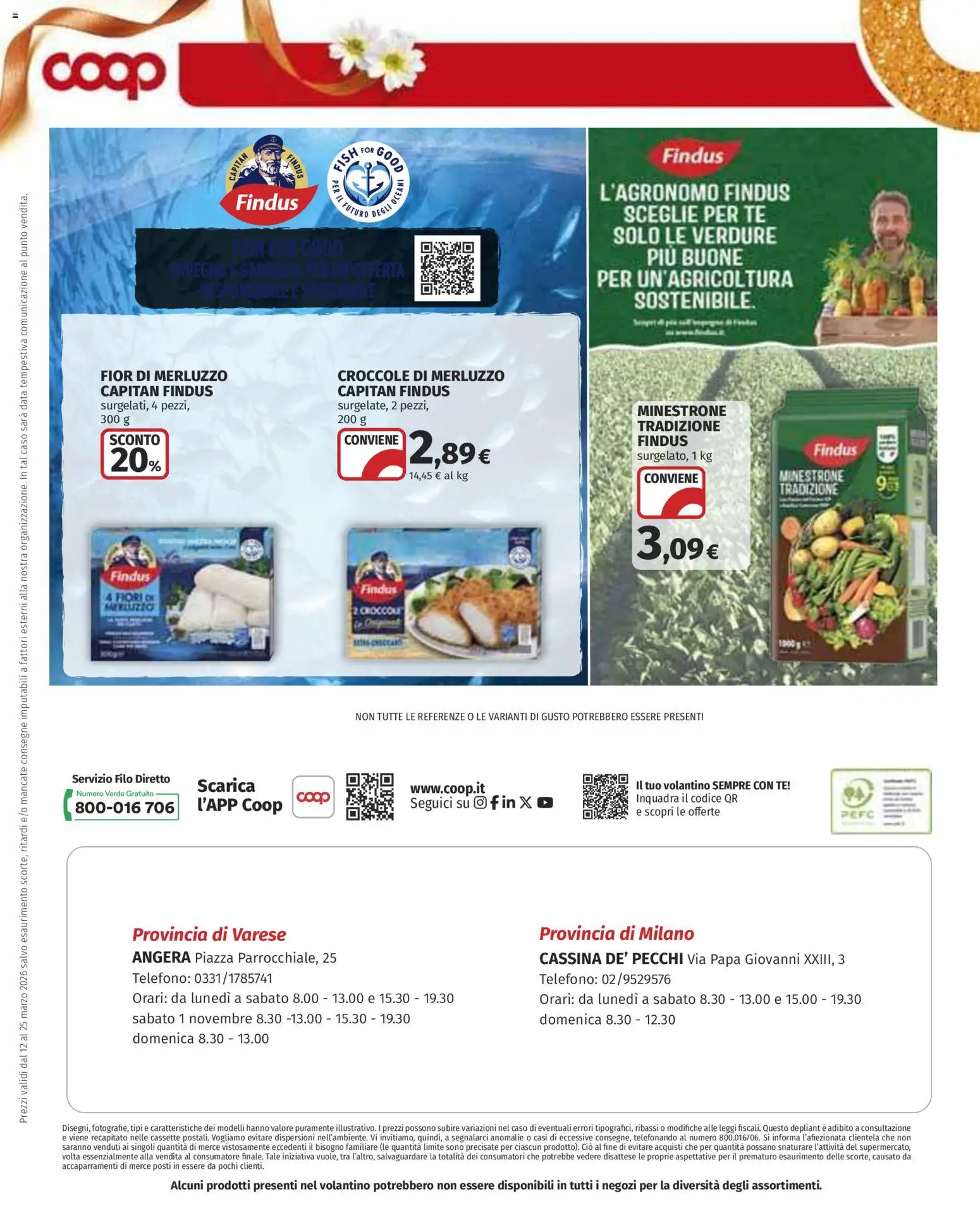 Volantino COOP del 12.03.2026 | Pagina: 9 | Prodotti: Minestrone, Tè, Merluzzo, Data