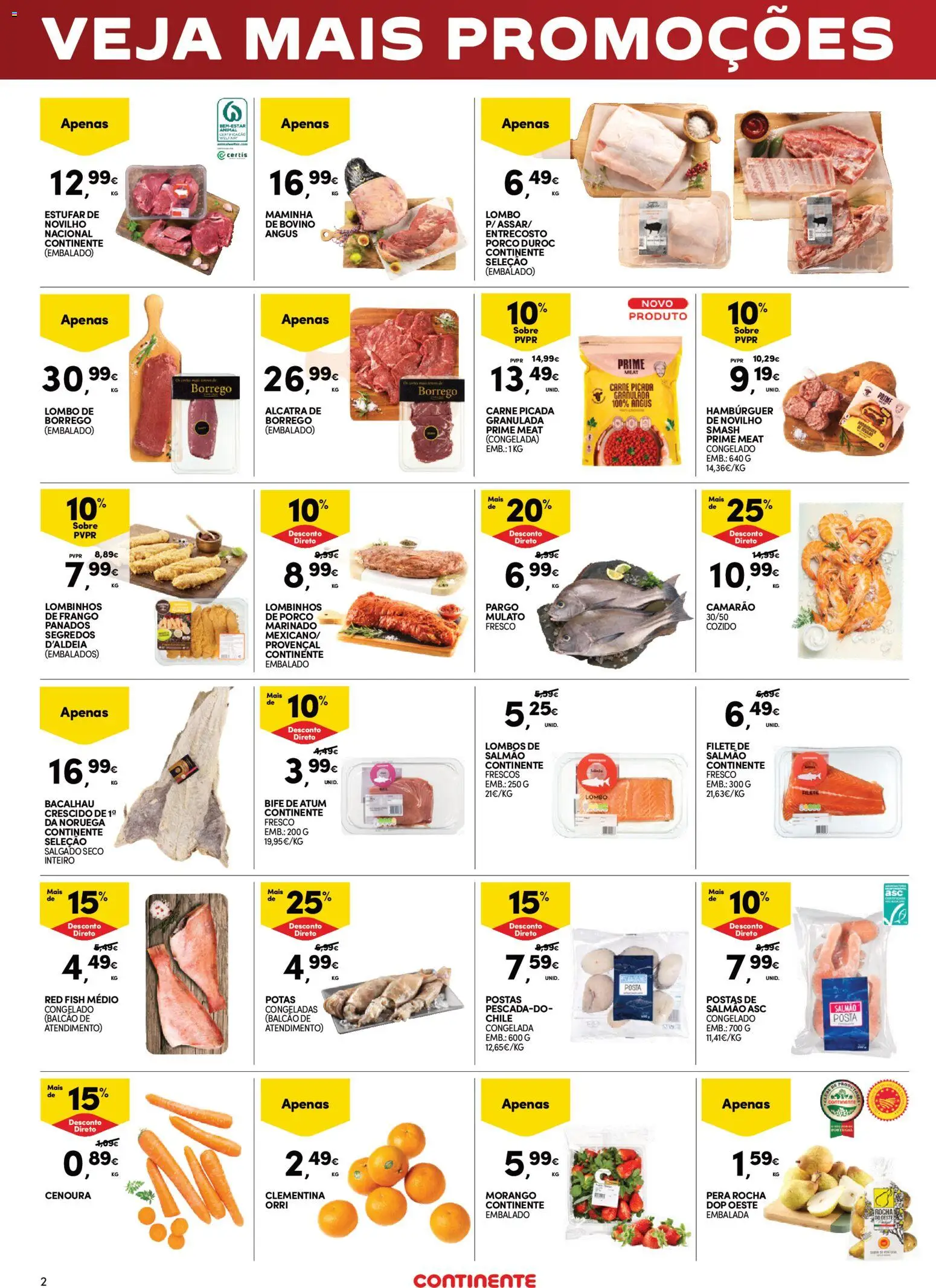 Continente Semanal Continente Bom Dia │ válido de 27.02.2026 | Página: 2 | Produtos: Hambúrguer, Lombo, Carne, Cenoura