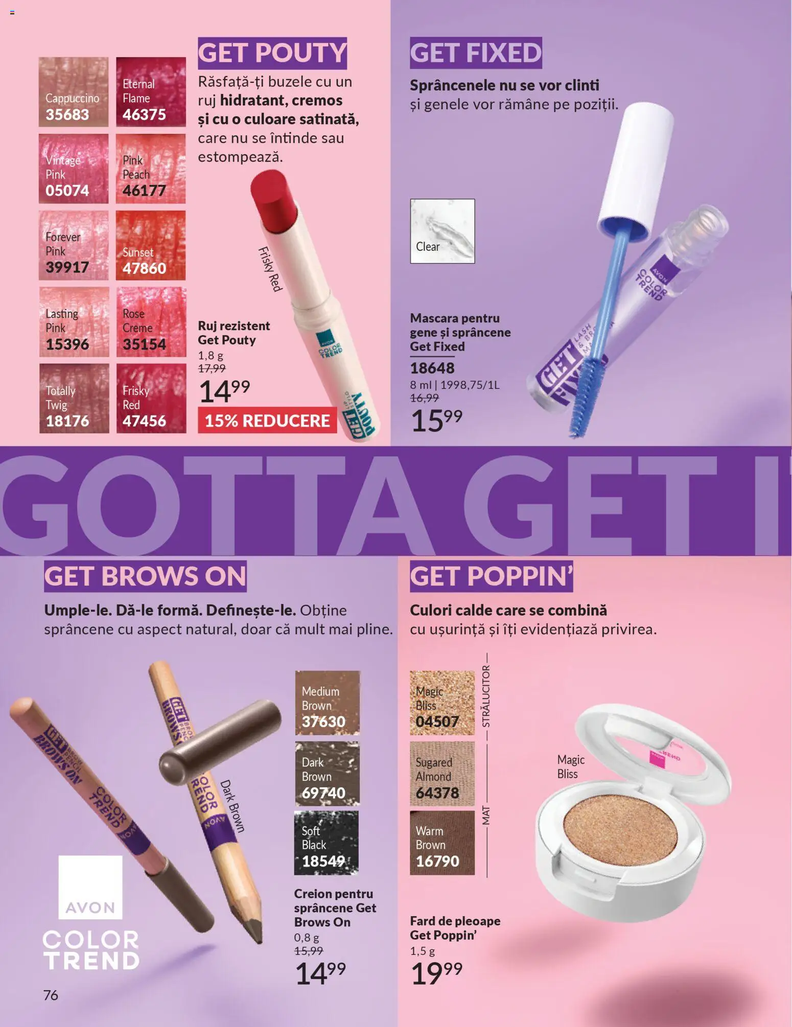 Noul catalog Avon – valabil de la 01.03.2026 | Pagină: 78 | Produse: Mascara, Fard de pleoape, Ruj, Dale